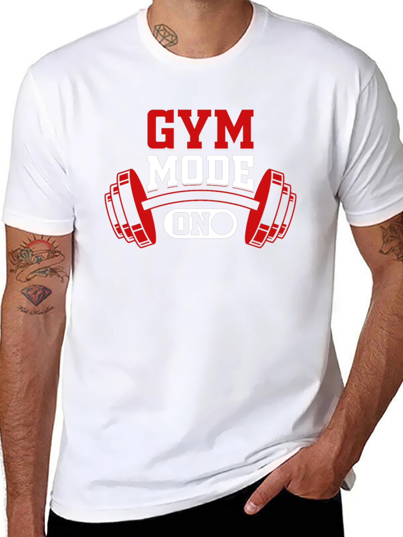 Gym Mode On T-Shirt - Black Fitness Apparel