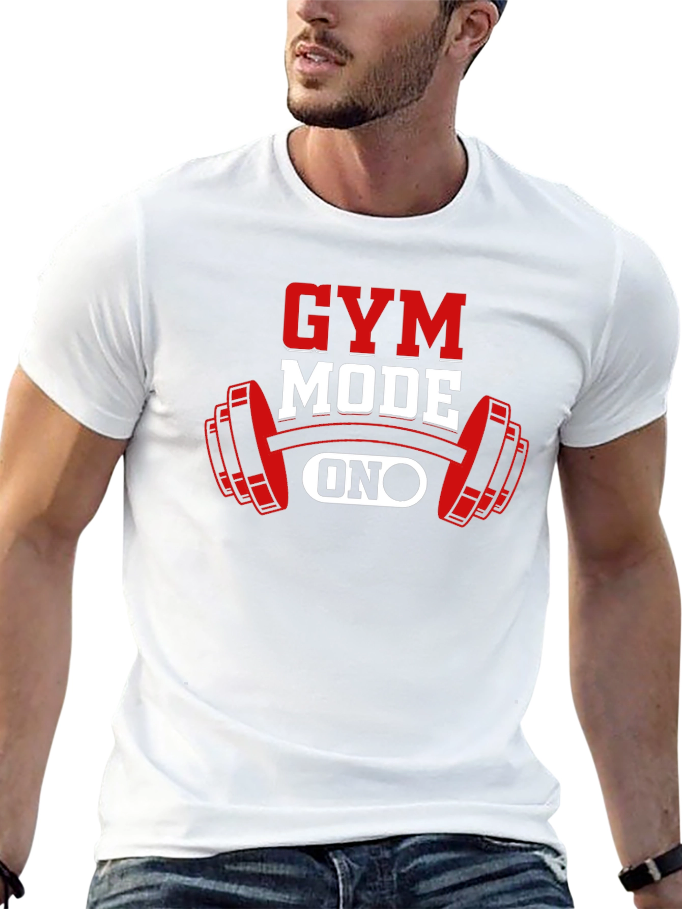 Gym Mode On T-Shirt - Black Fitness Apparel