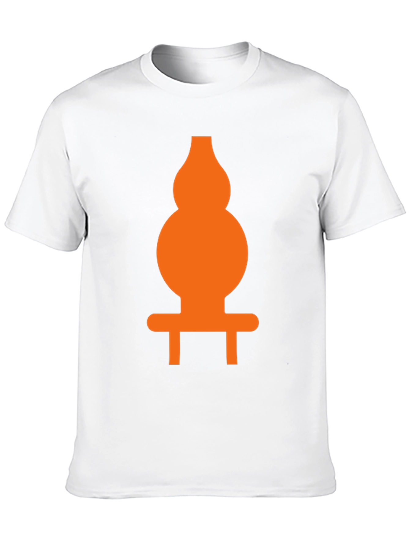 Orange Gourd Graphic Print Black T-Shirt