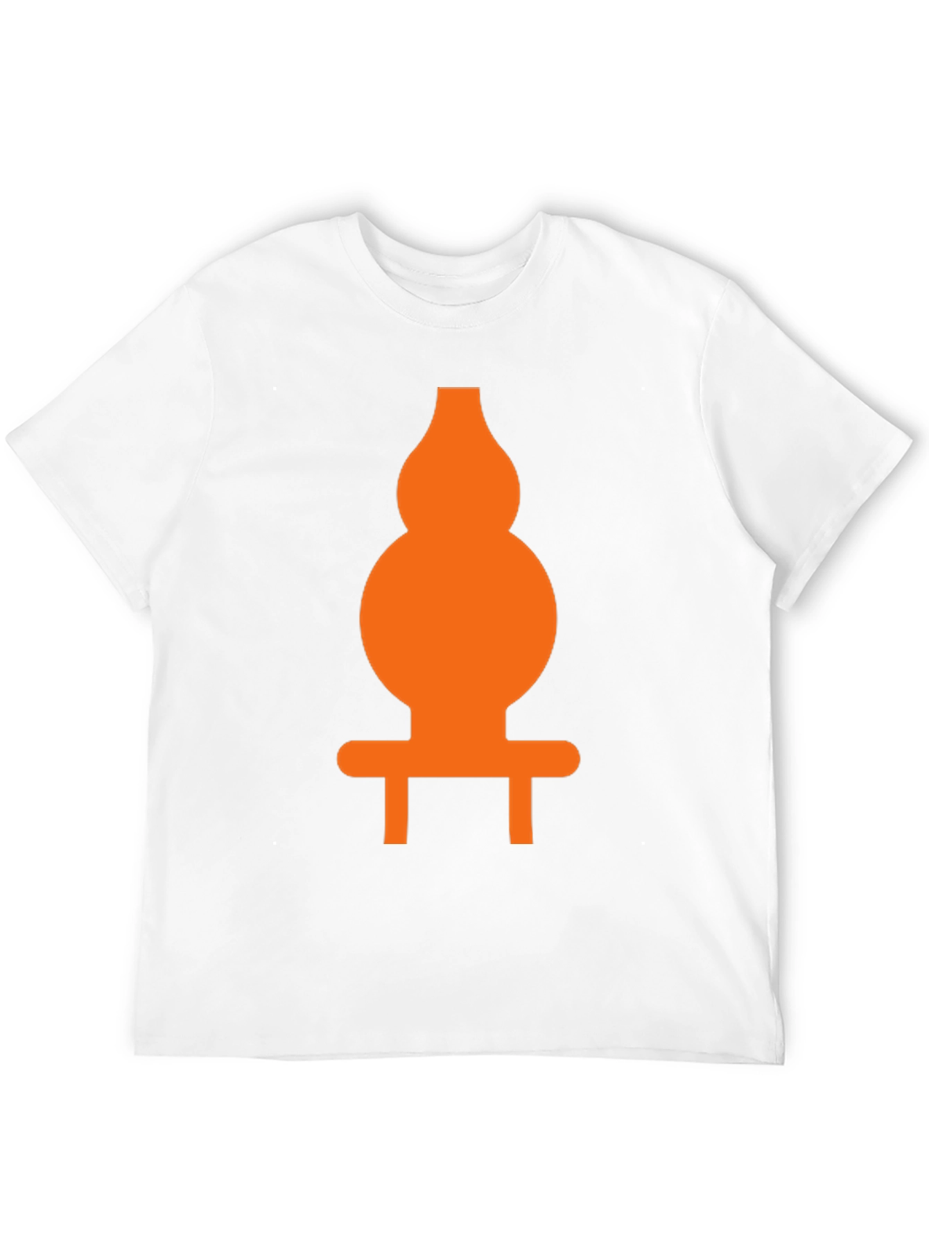 Orange Gourd Graphic Print Black T-Shirt