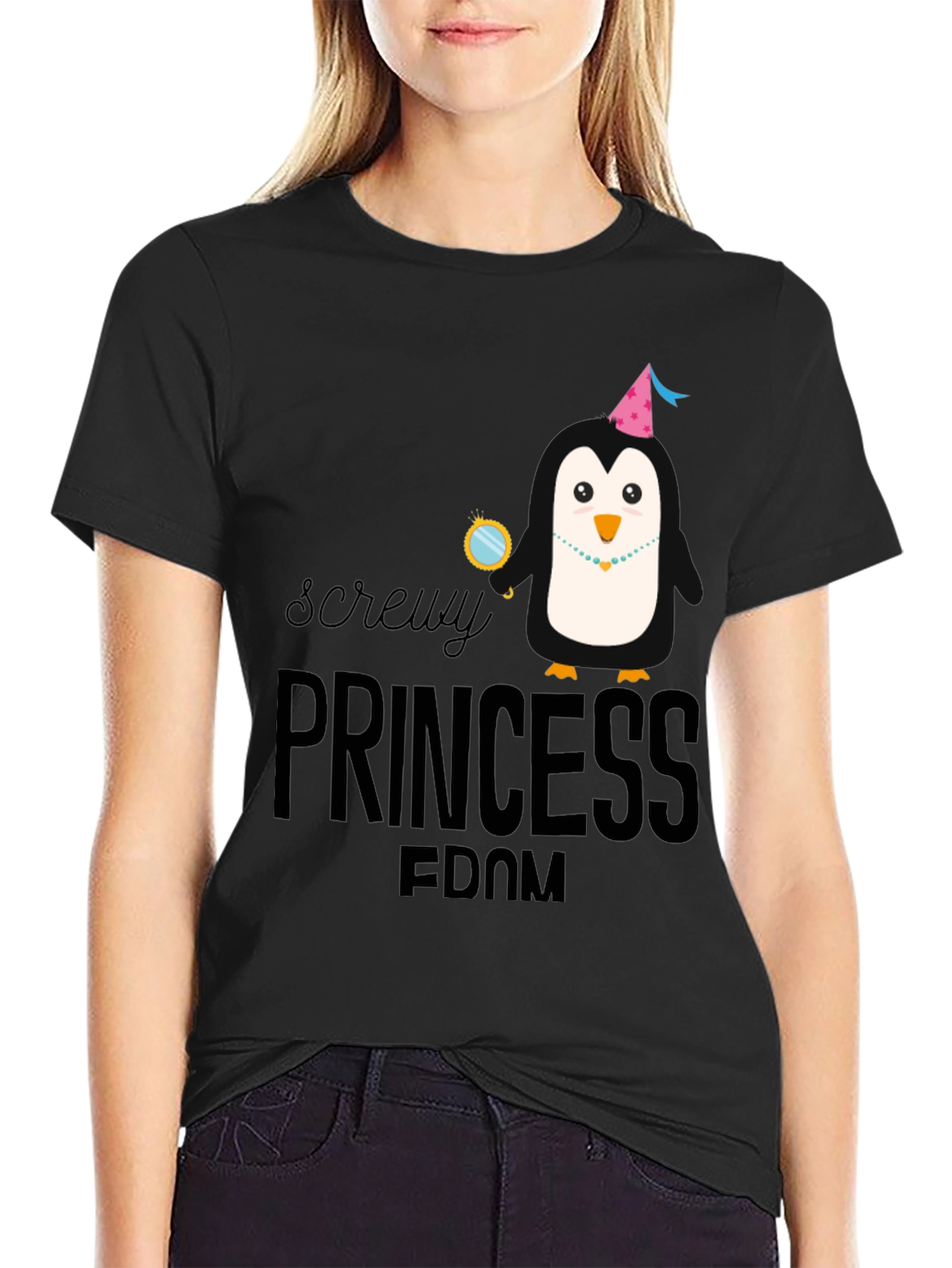 Screw Princessdom Penguin Tee - Fun & Edgy Fashion