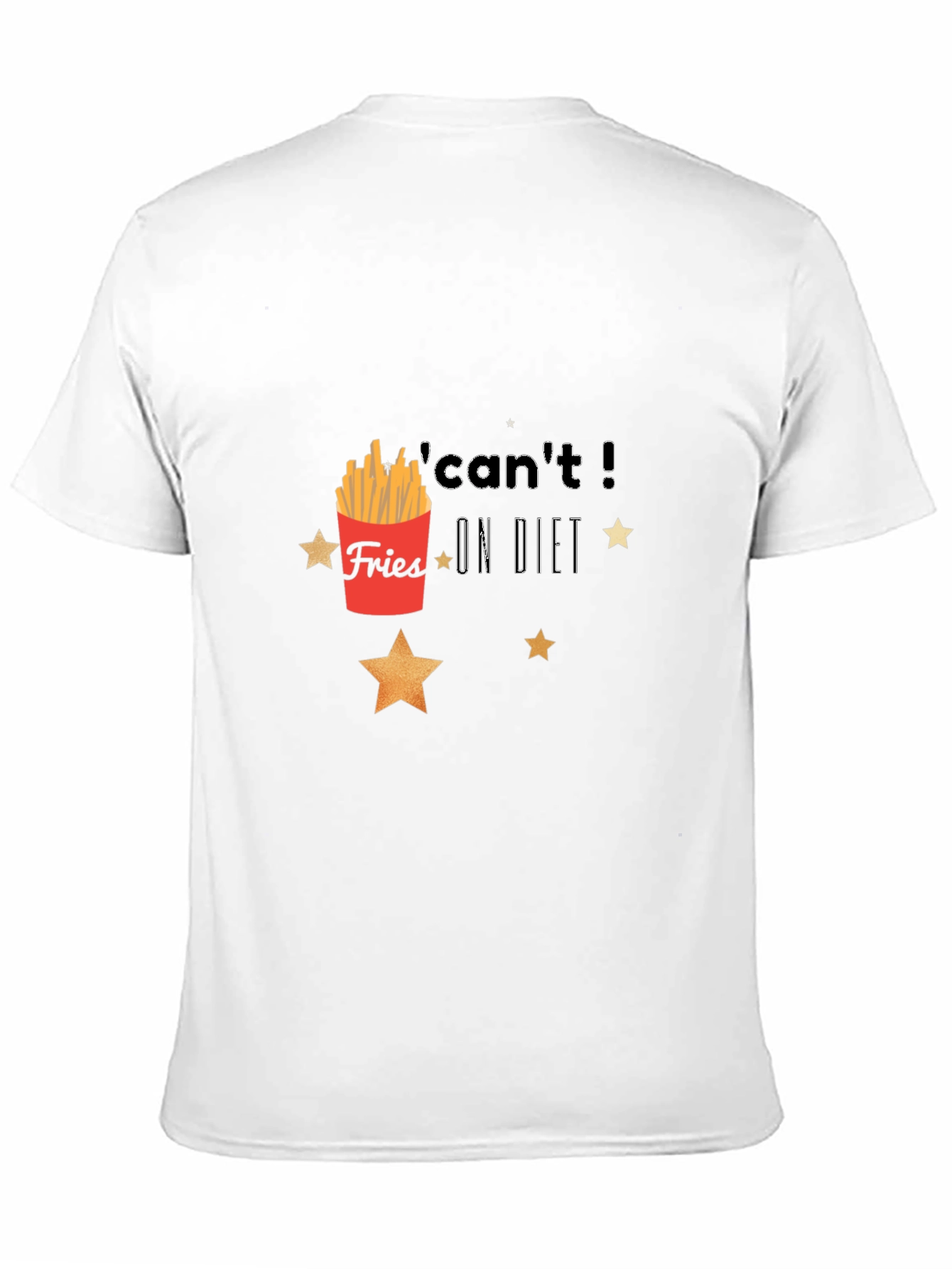 Fries On Diet Graphic Black T-Shirt