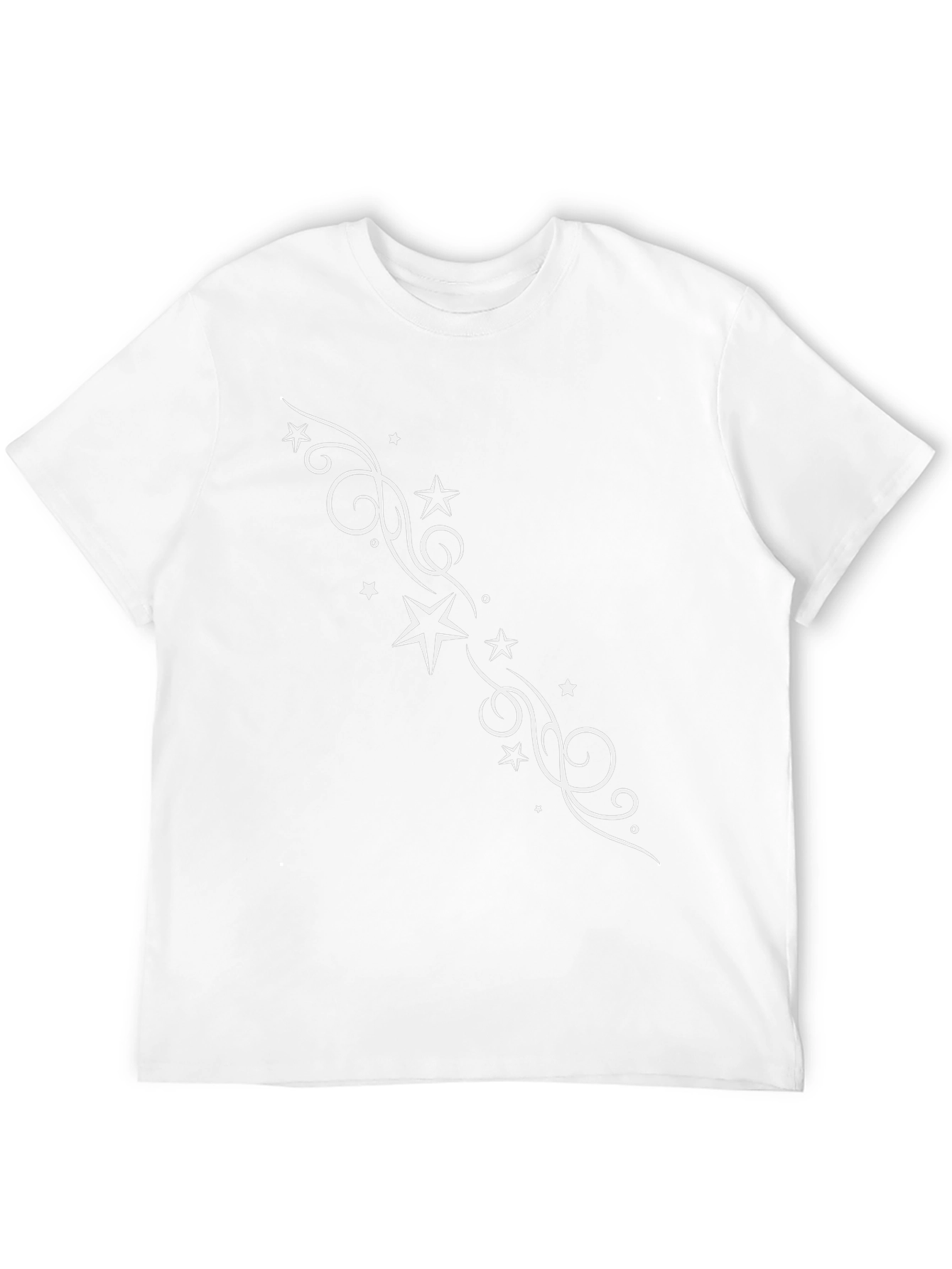 Stylish Black Tee with Star Swirl Design