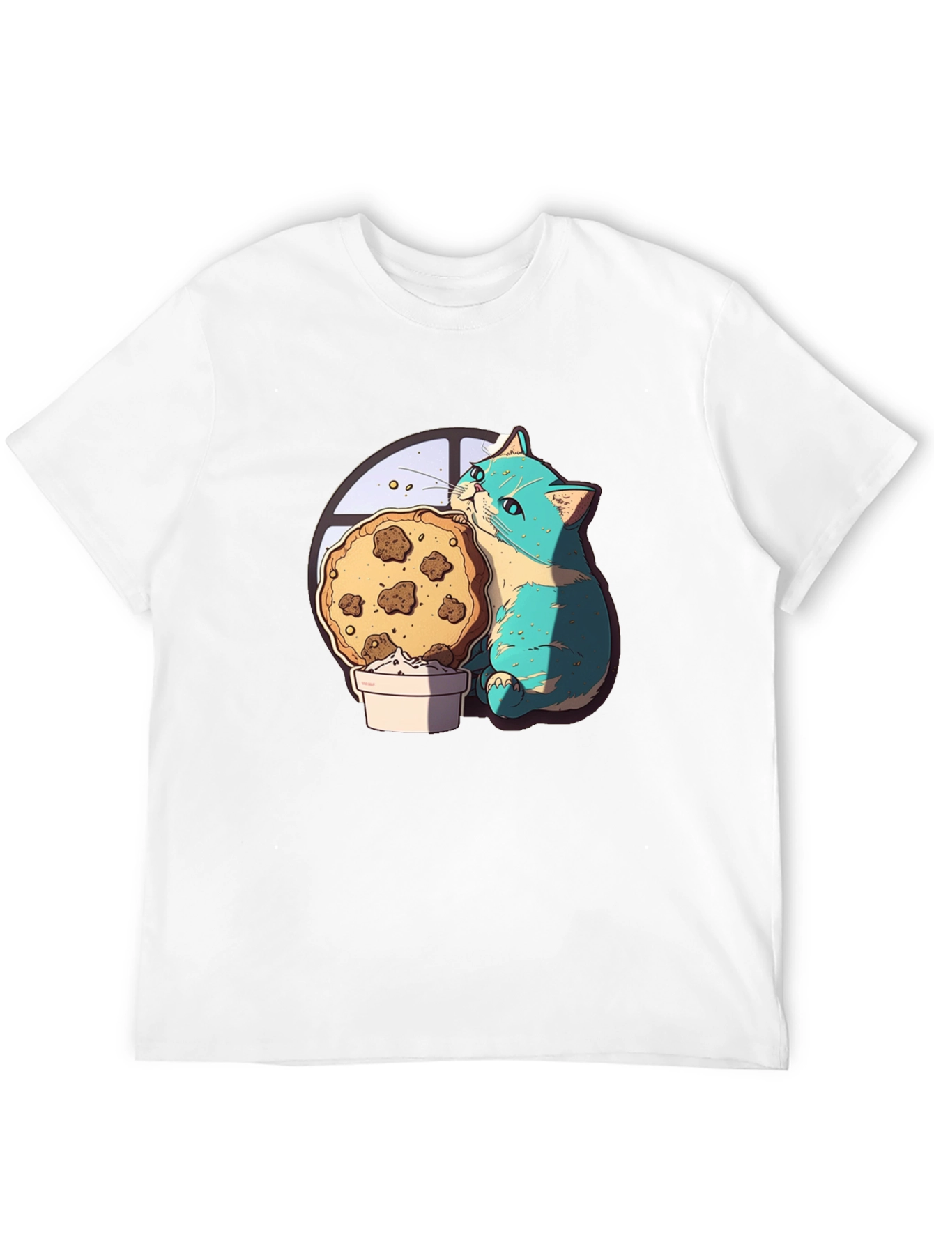 Cute Cat & Cookie T-Shirt - Graphic Tee
