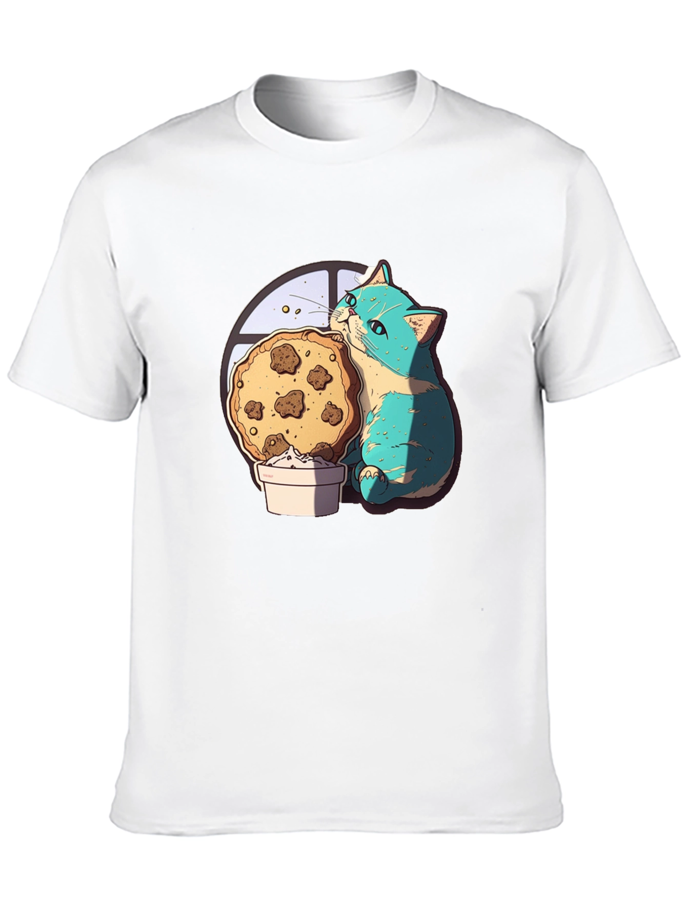 Cute Cat & Cookie T-Shirt - Graphic Tee