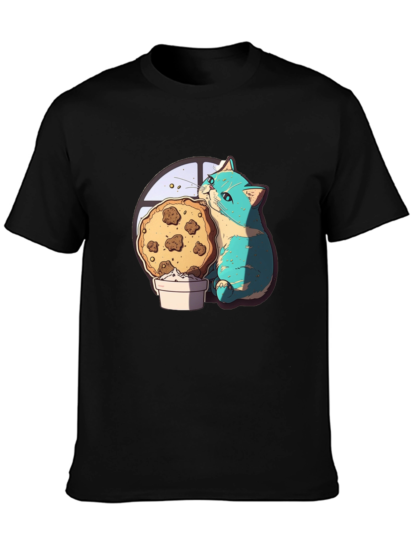 Cute Cat & Cookie T-Shirt - Graphic Tee