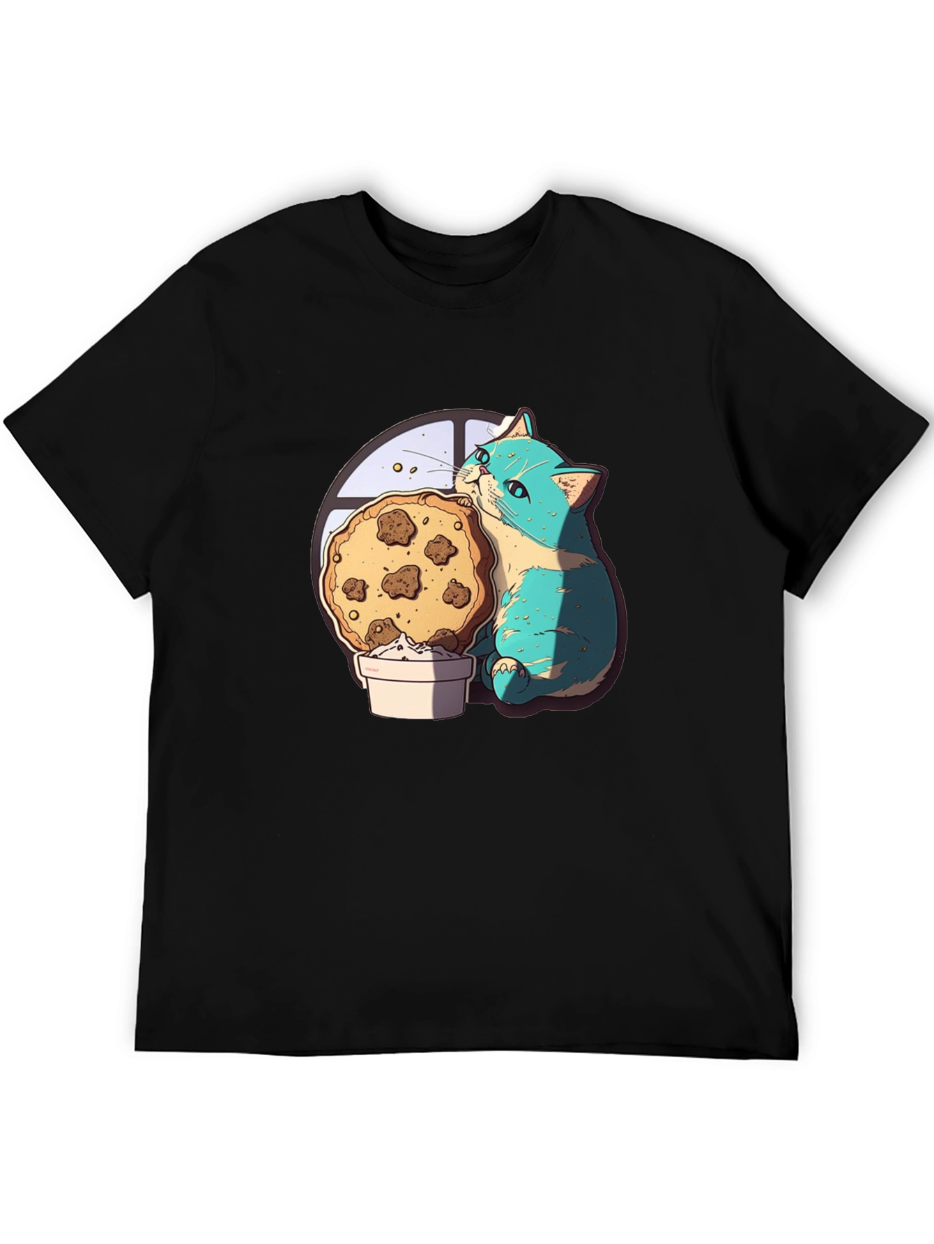 Cute Cat & Cookie T-Shirt - Graphic Tee