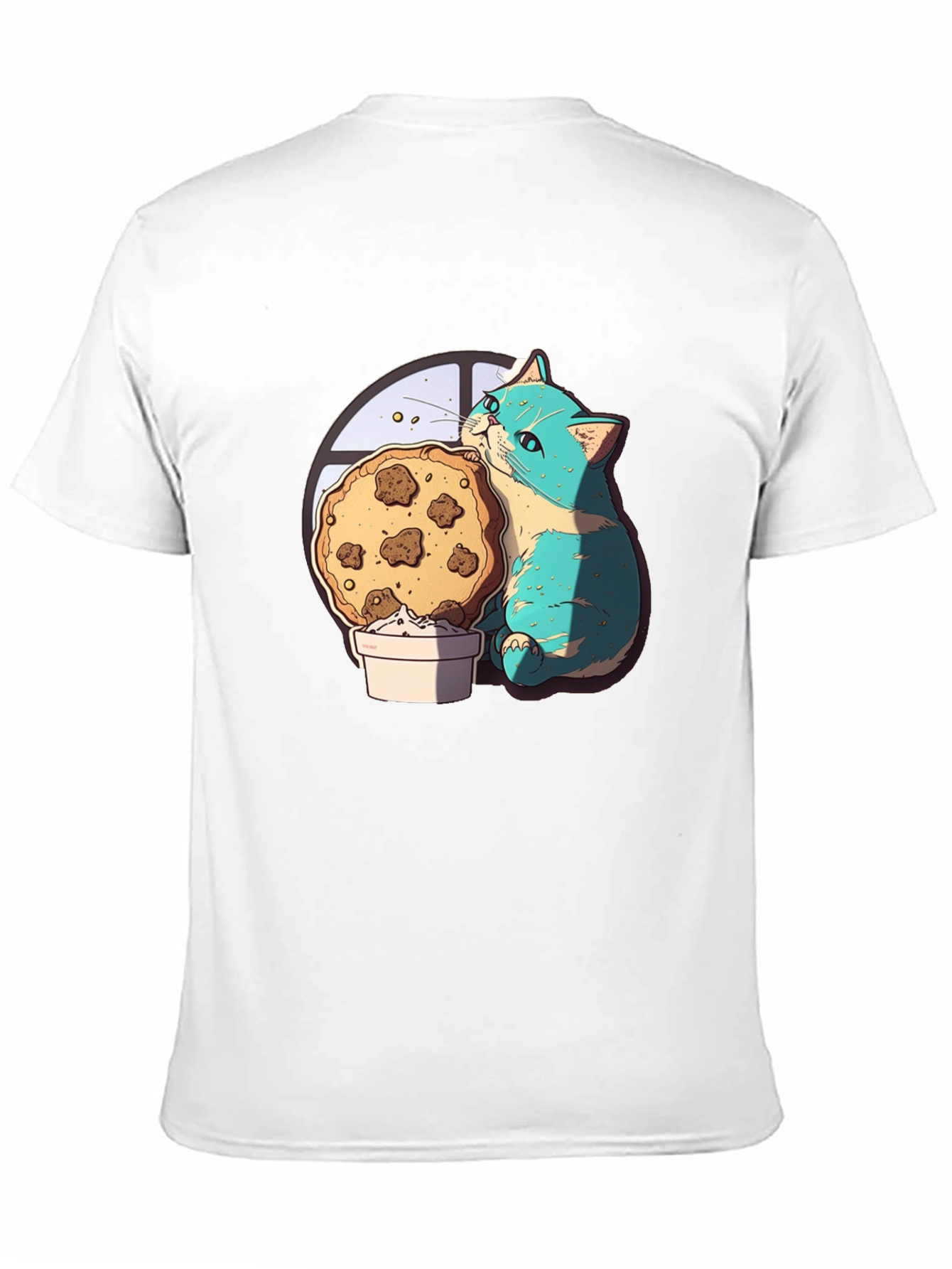Cute Cat & Cookie T-Shirt - Graphic Tee