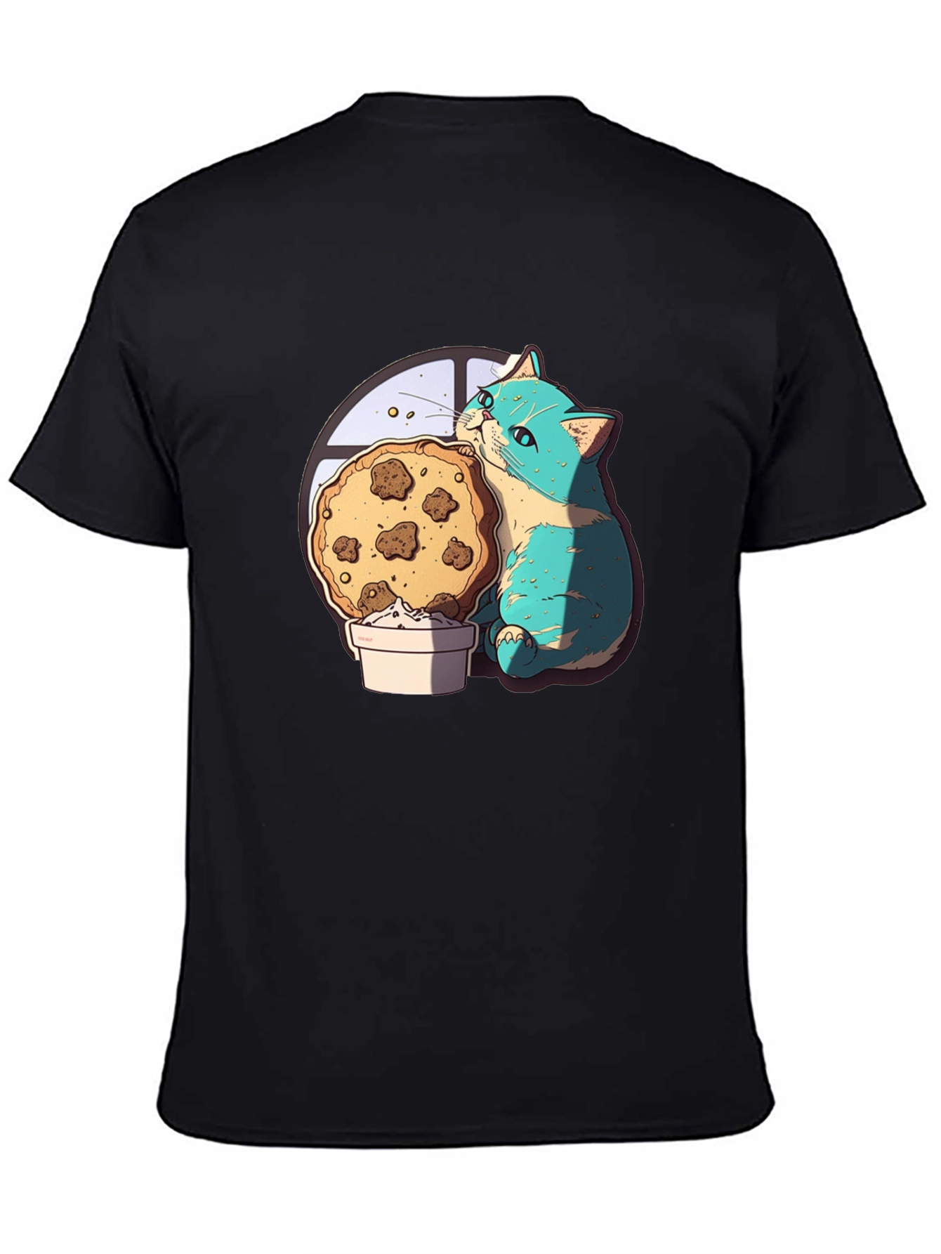 Cute Cat & Cookie T-Shirt - Graphic Tee