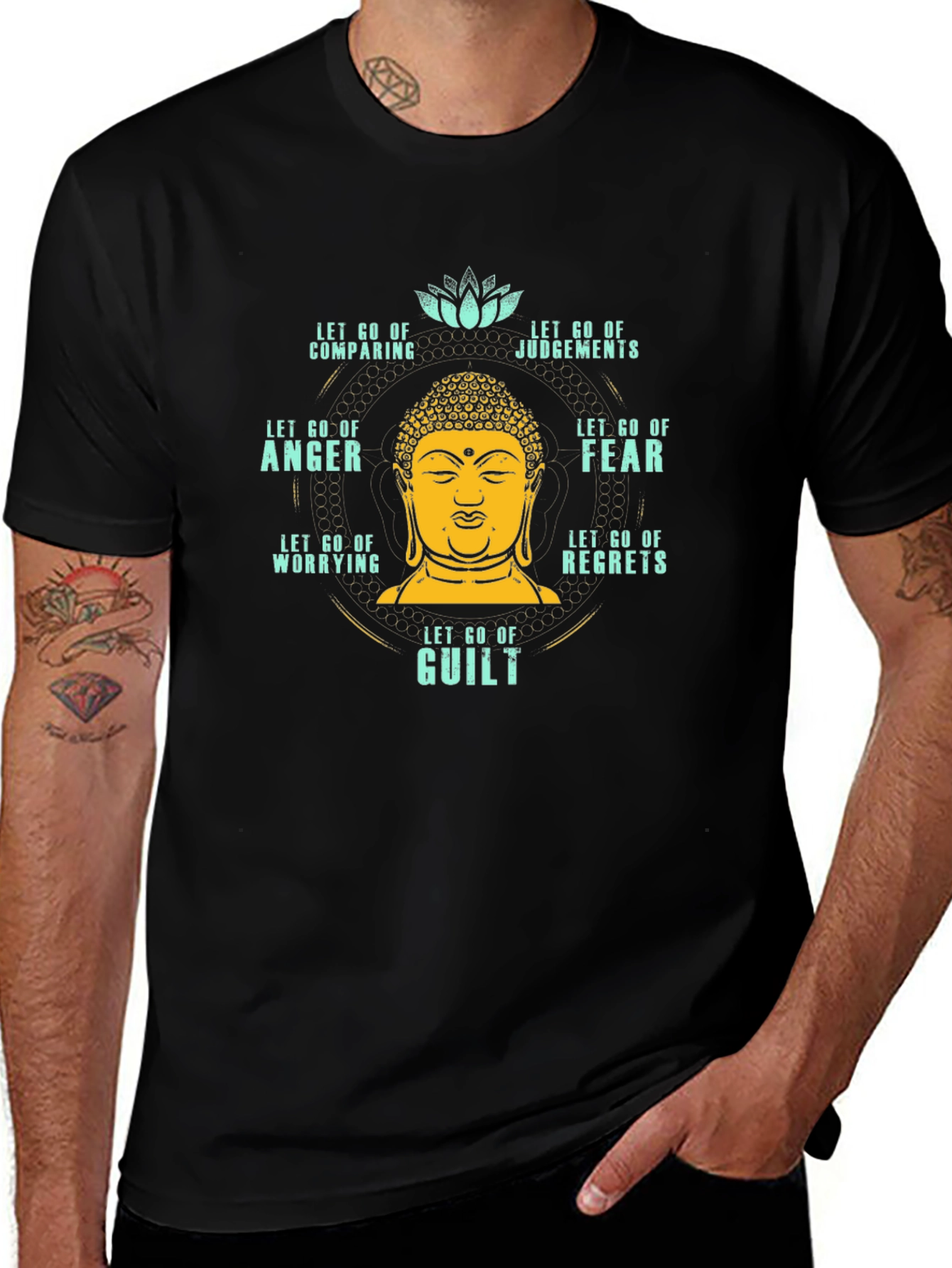 Buddha Let Go Graphic Tee - Spiritual T-Shirt
