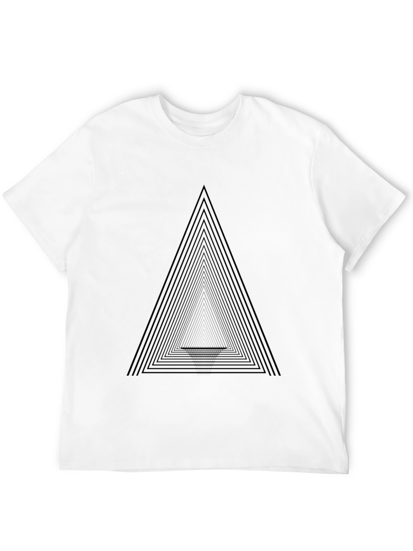 Mens Black Geometric Triangle Graphic Tee