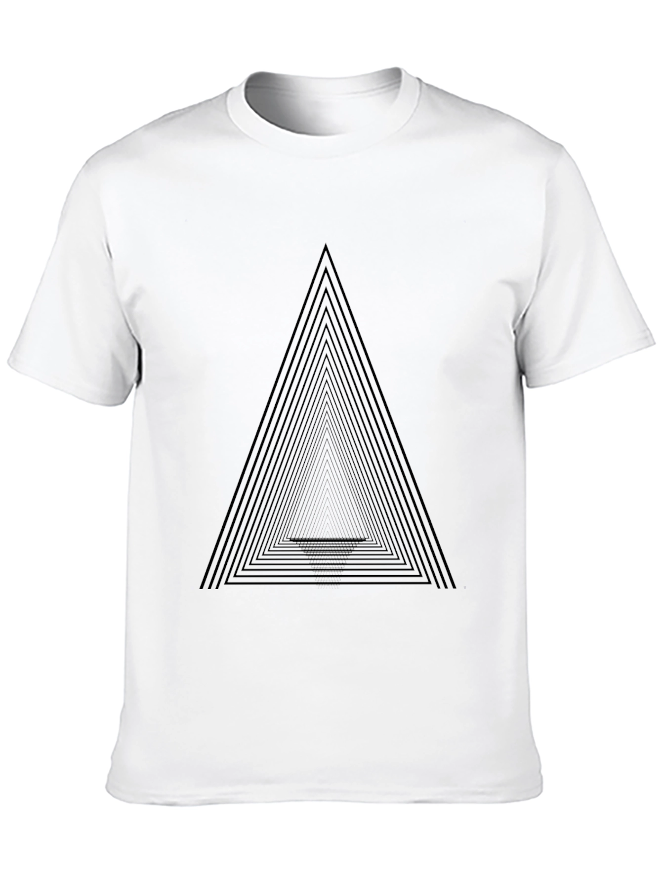 Mens Black Geometric Triangle Graphic Tee