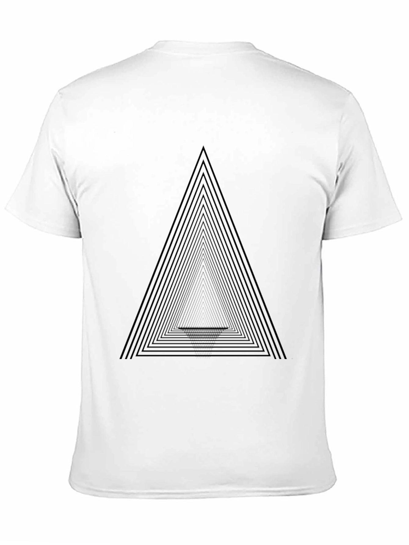 Mens Black Geometric Triangle Graphic Tee