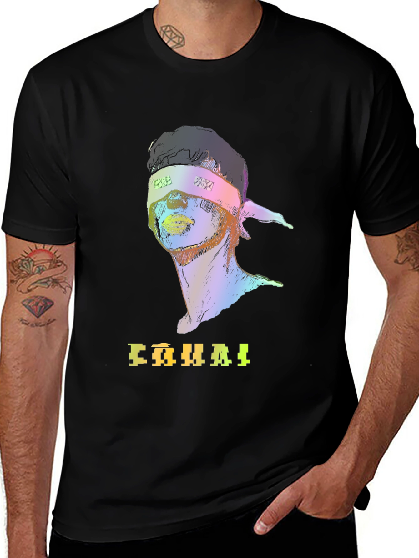 Rainbow Graphic T-Shirt with Headband Design