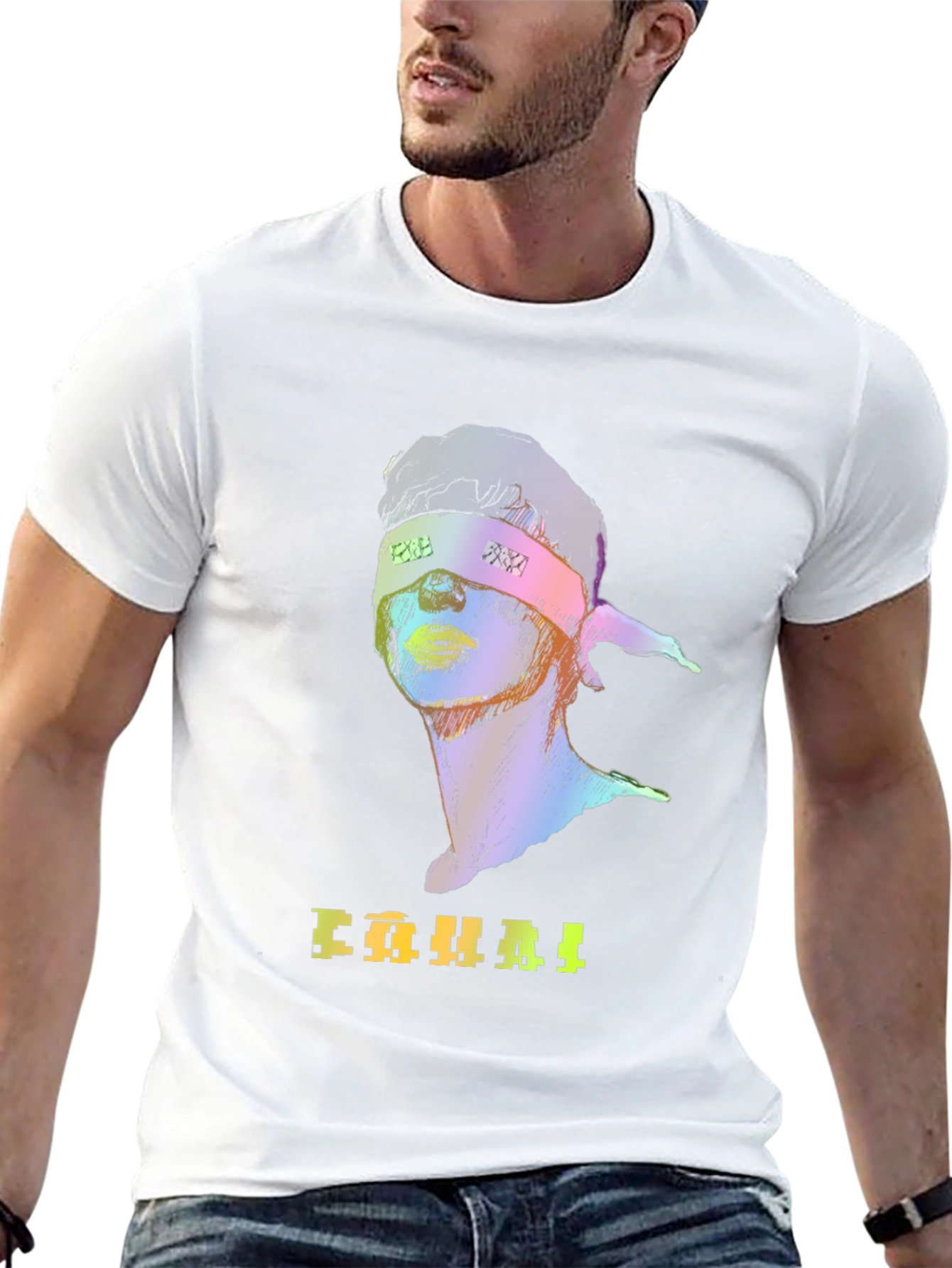 Rainbow Graphic T-Shirt with Headband Design