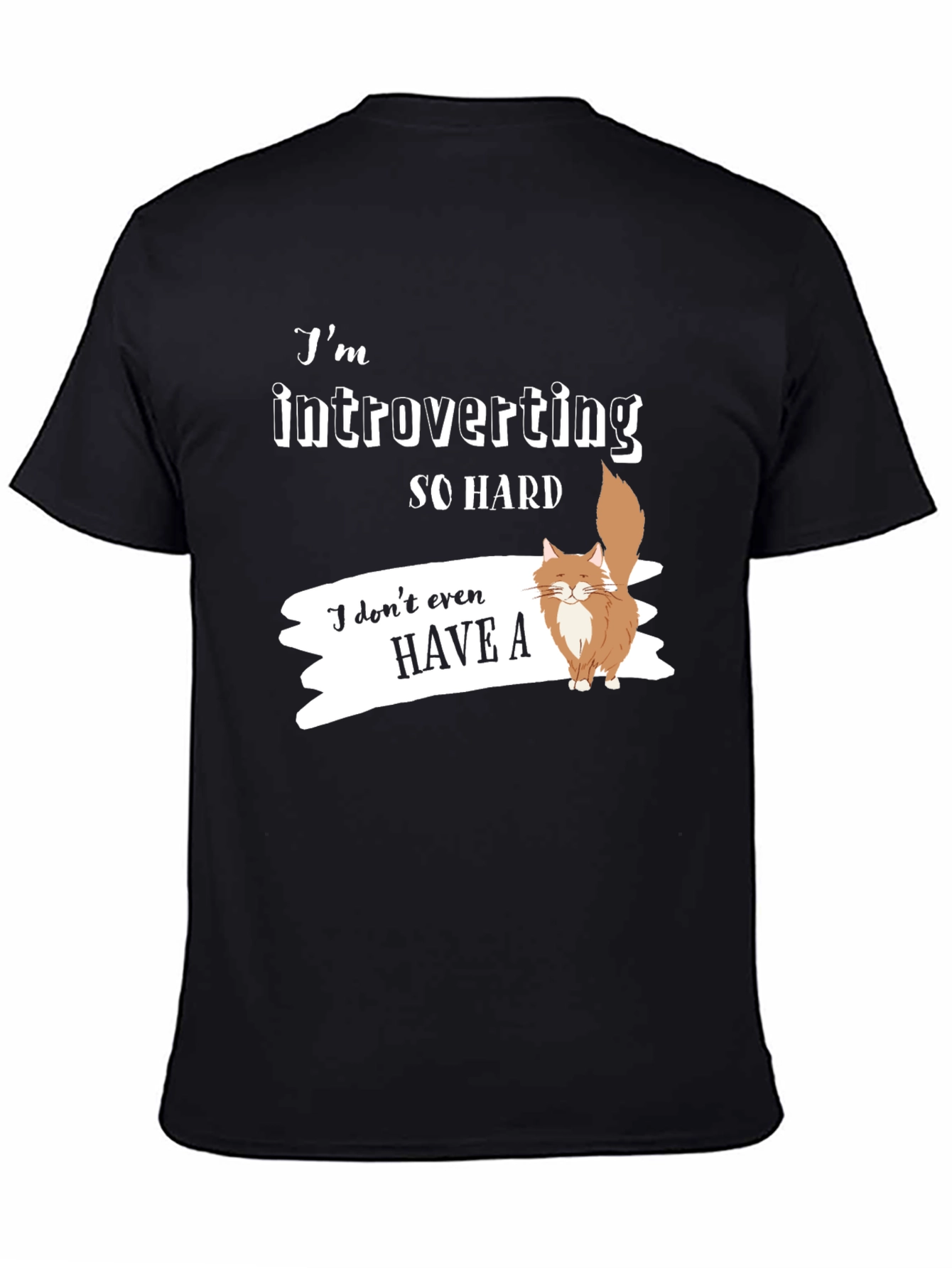 Introverting So Hard T-Shirt with Cat Graphic