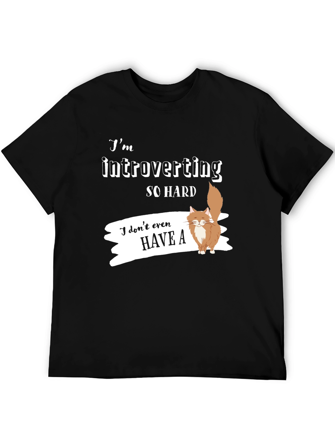 Introverting So Hard T-Shirt with Cat Graphic