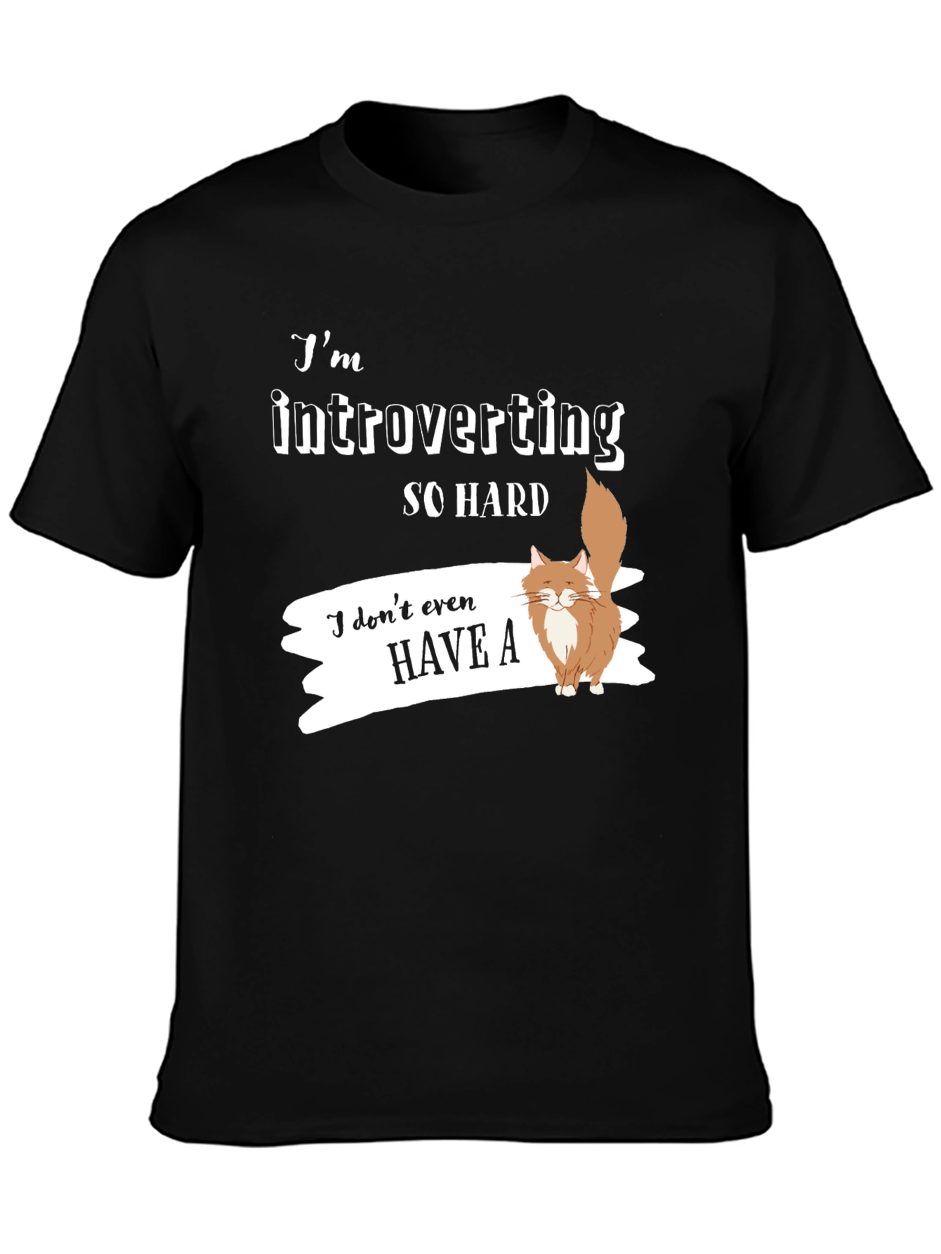Introverting So Hard T-Shirt with Cat Graphic