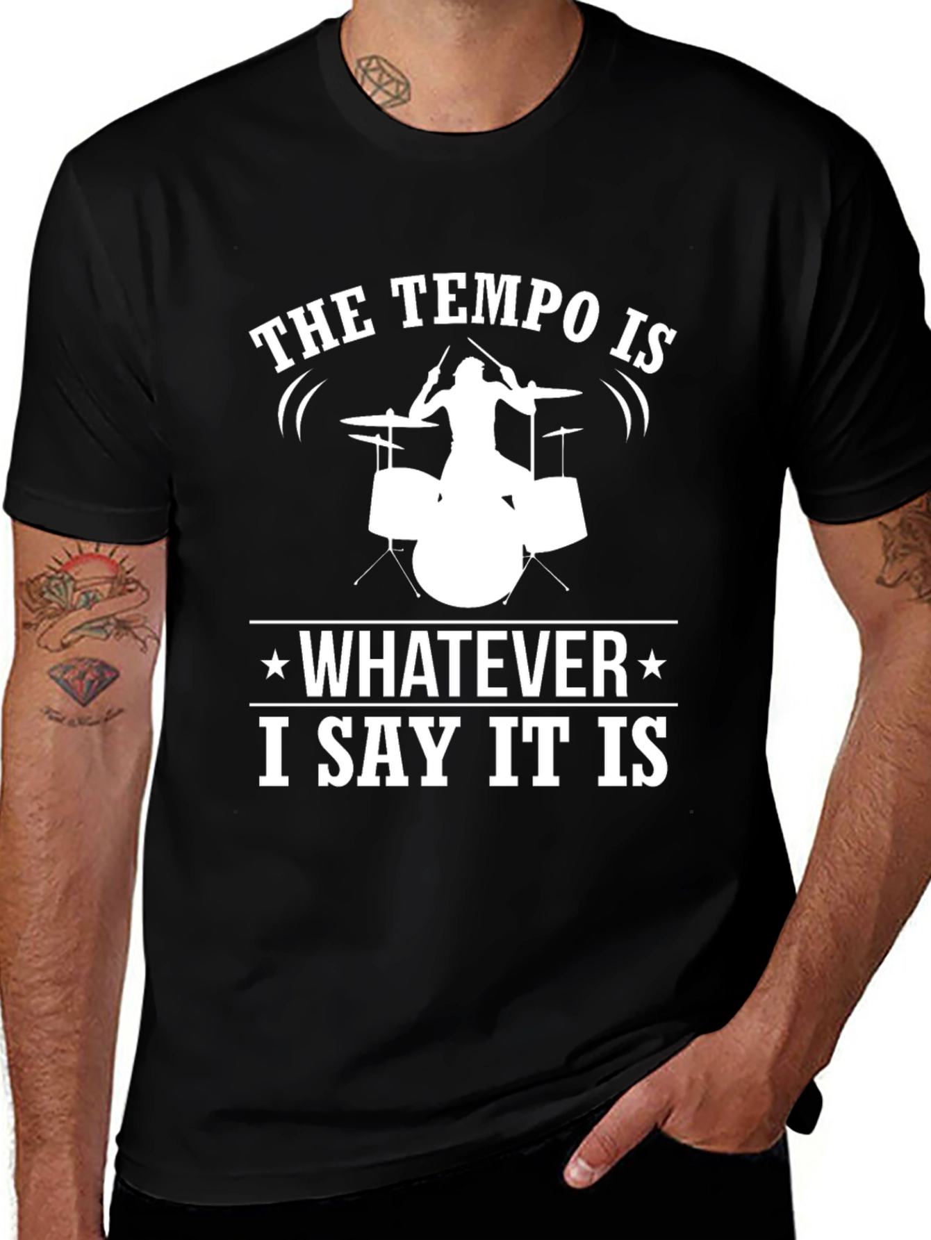Tempo Drummer T-Shirt - Funny Musician Tee
