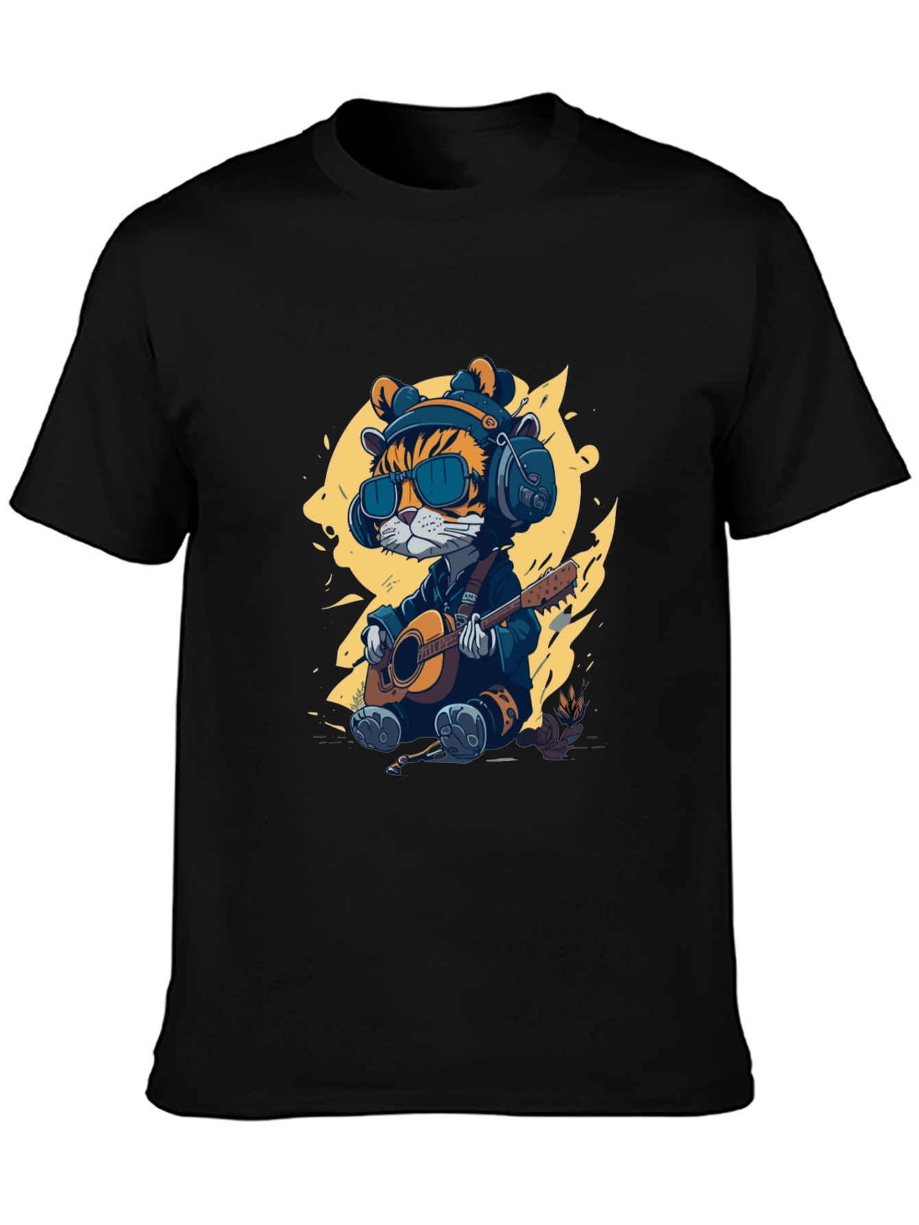 Cool Cat Guitar Player T-Shirt