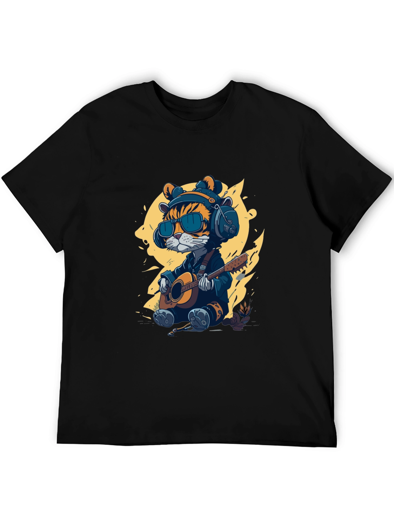 Cool Cat Guitar Player T-Shirt