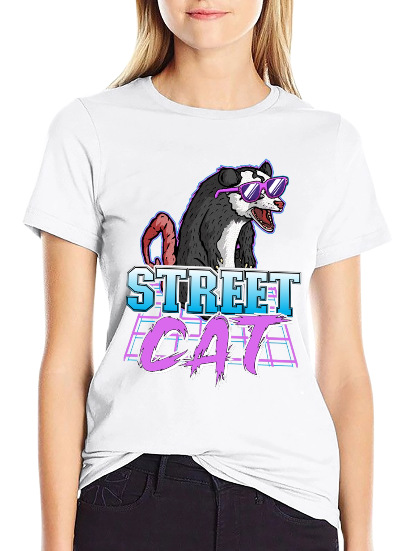 Street Cat Possum Graphic T-Shirt