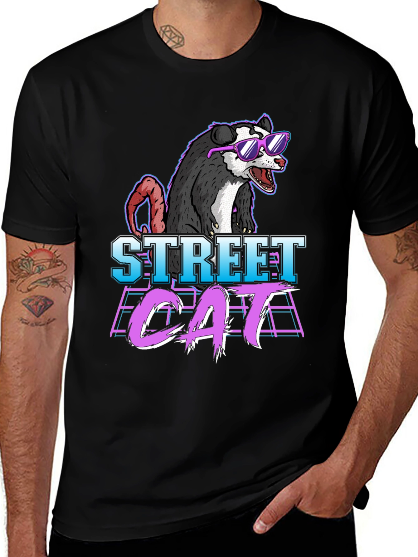 Street Cat Possum Graphic T-Shirt