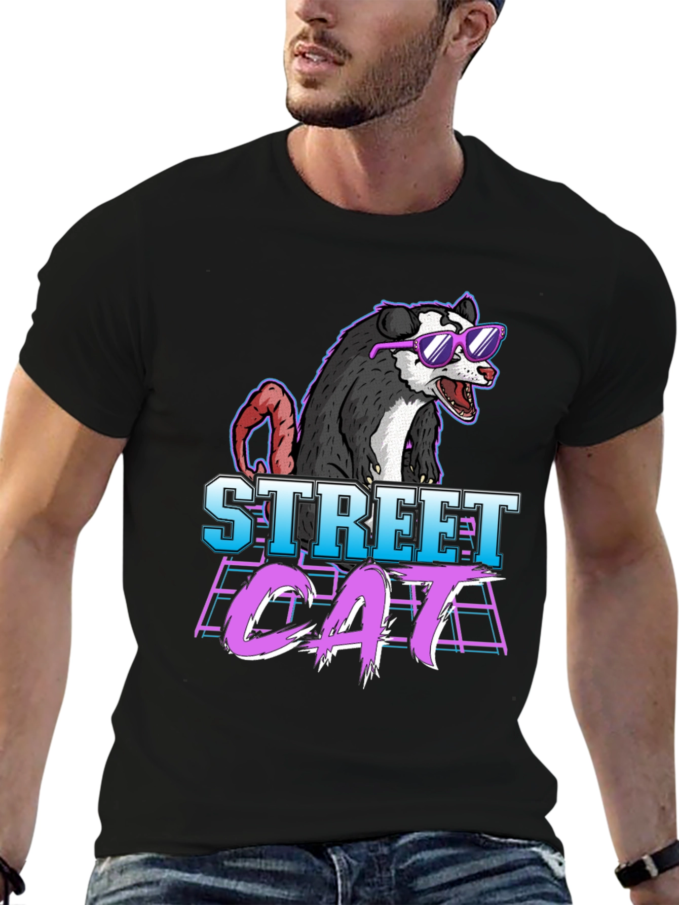 Street Cat Possum Graphic T-Shirt