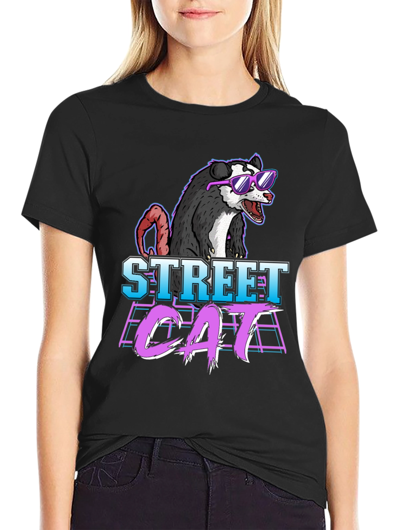 Street Cat Possum Graphic T-Shirt