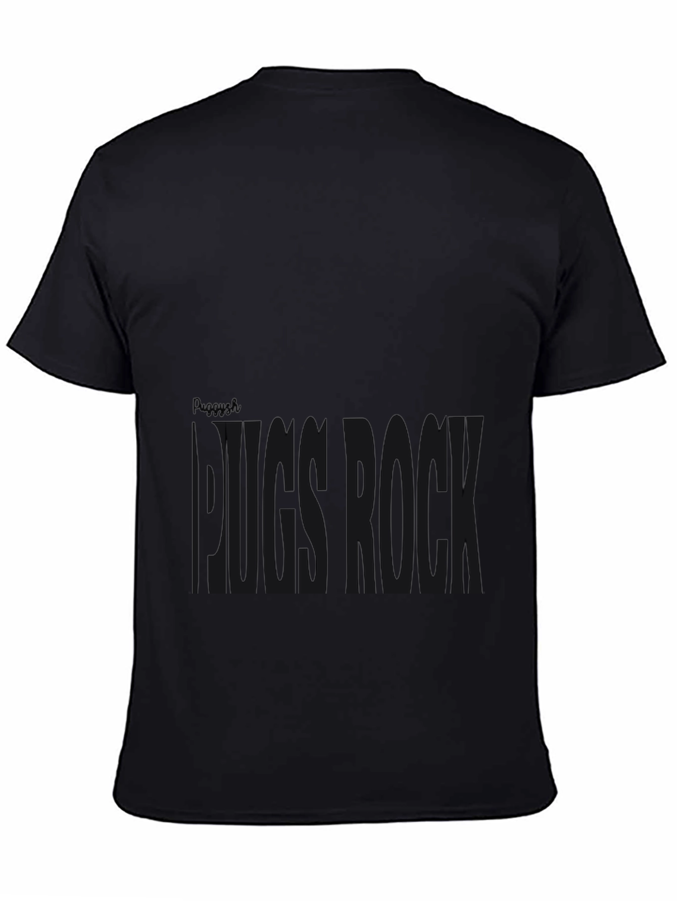 Pug Rock Graphic Tee - Black Cotton T-Shirt