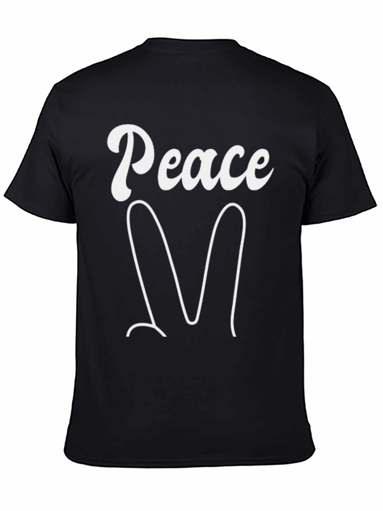 Peace Sign Graphic Tee - Black Cotton Blend