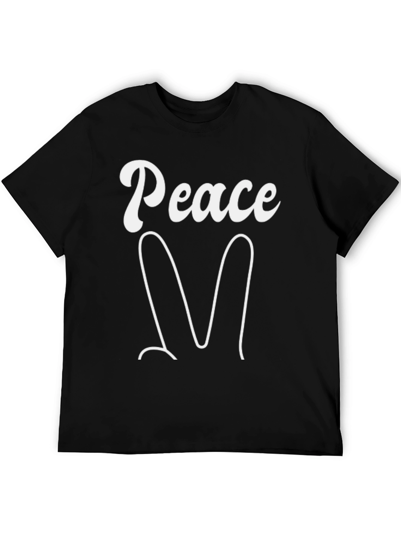 Peace Sign Graphic Tee - Black Cotton Blend