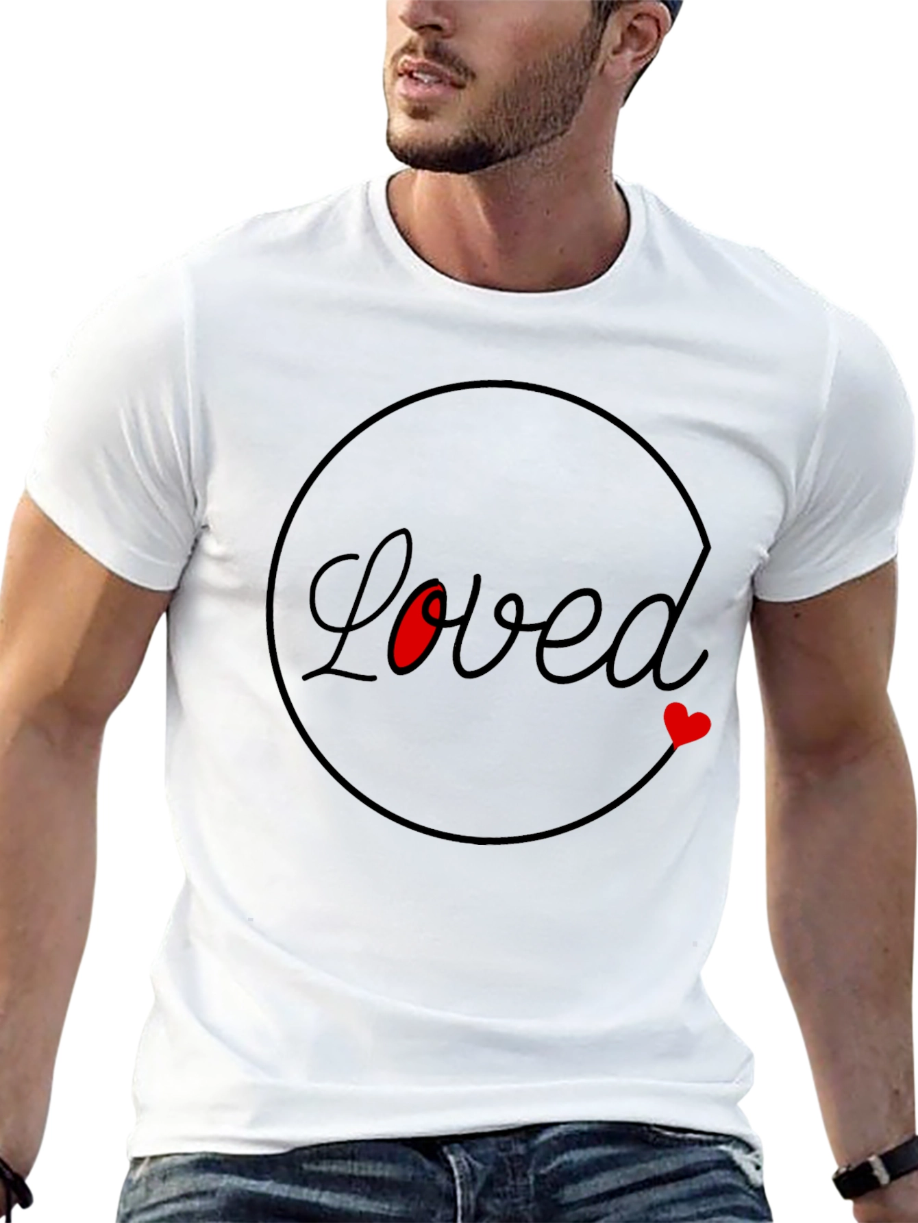 Loved Heart Graphic Black T-Shirt