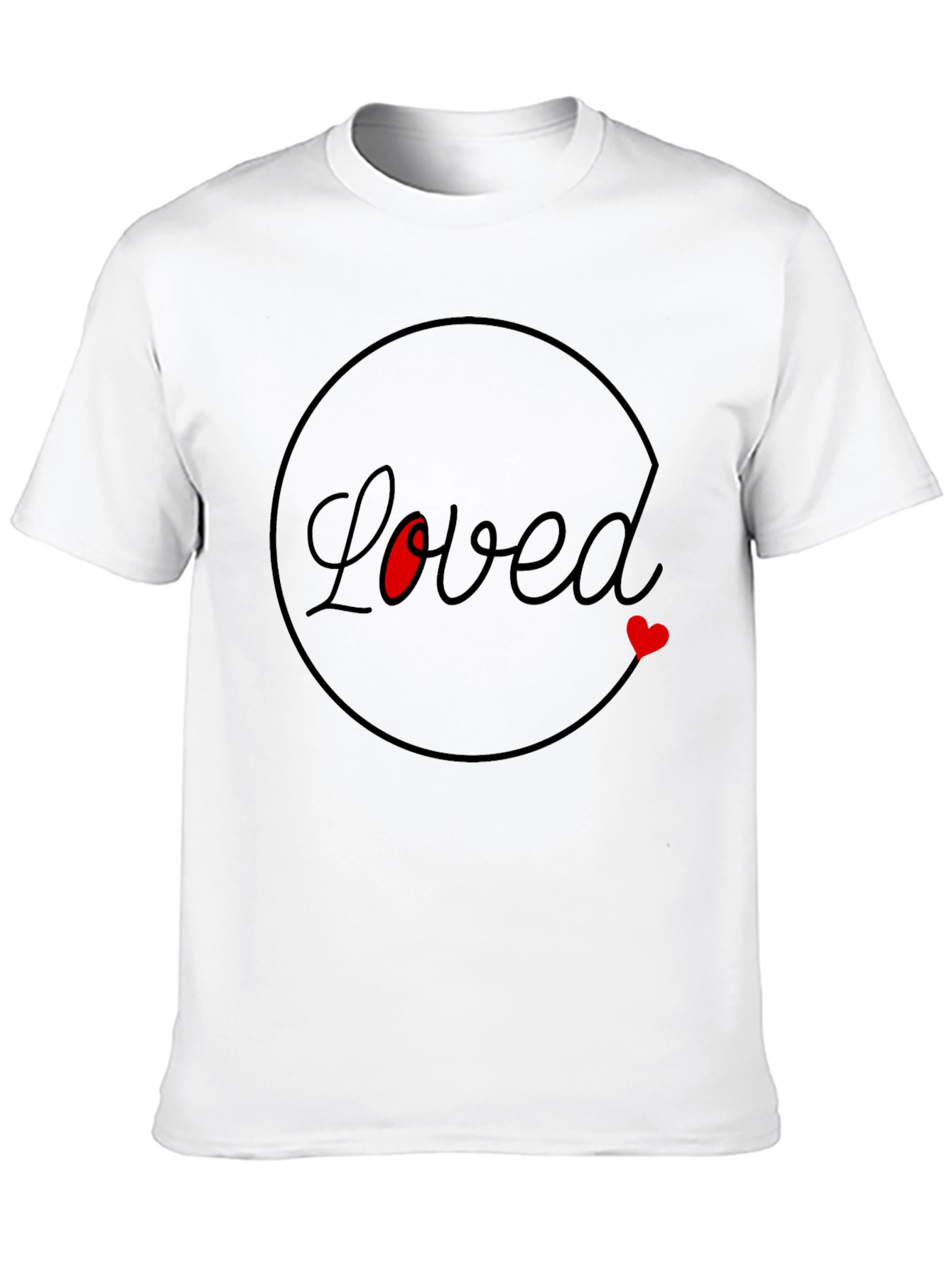 Loved Heart Graphic Black T-Shirt