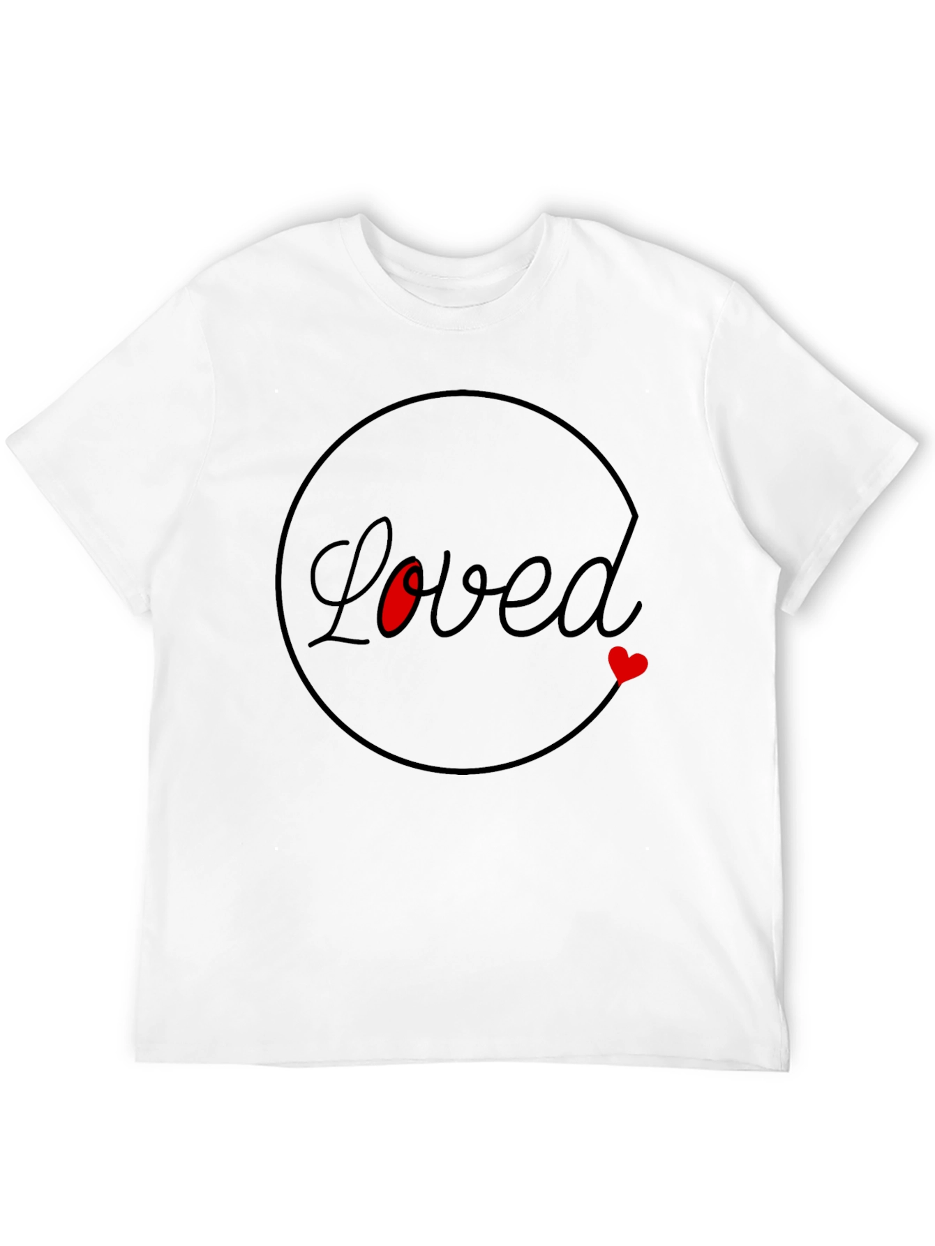 Loved Heart Graphic Black T-Shirt