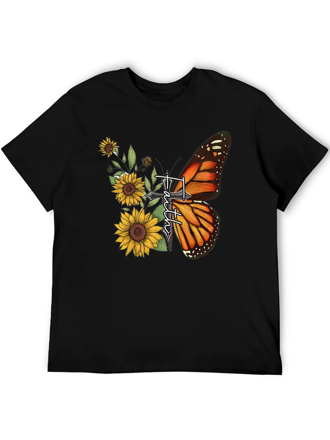 Faith Butterfly Sunflower Graphic Tee