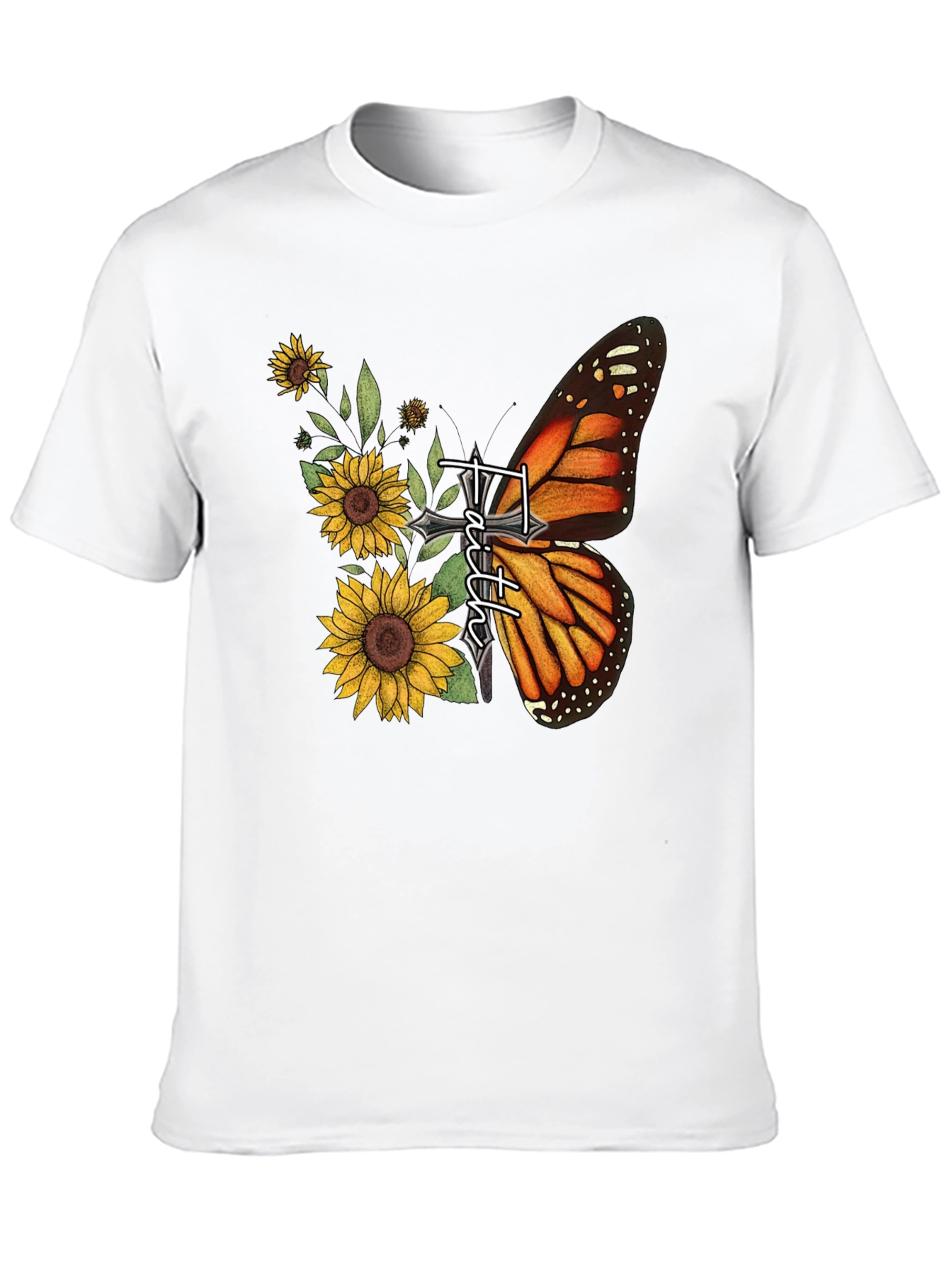Faith Butterfly Sunflower Graphic Tee