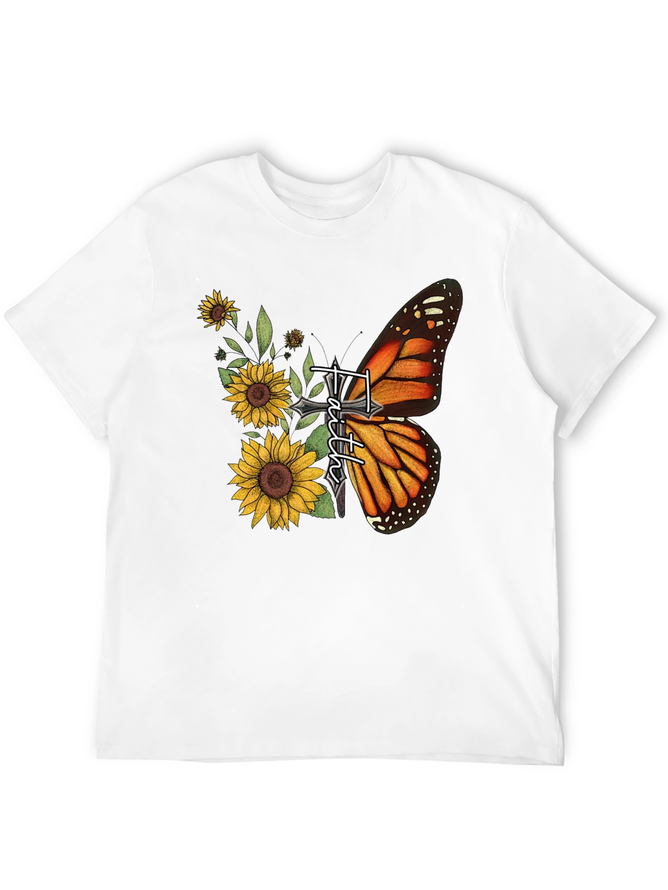 Faith Butterfly Sunflower Graphic Tee