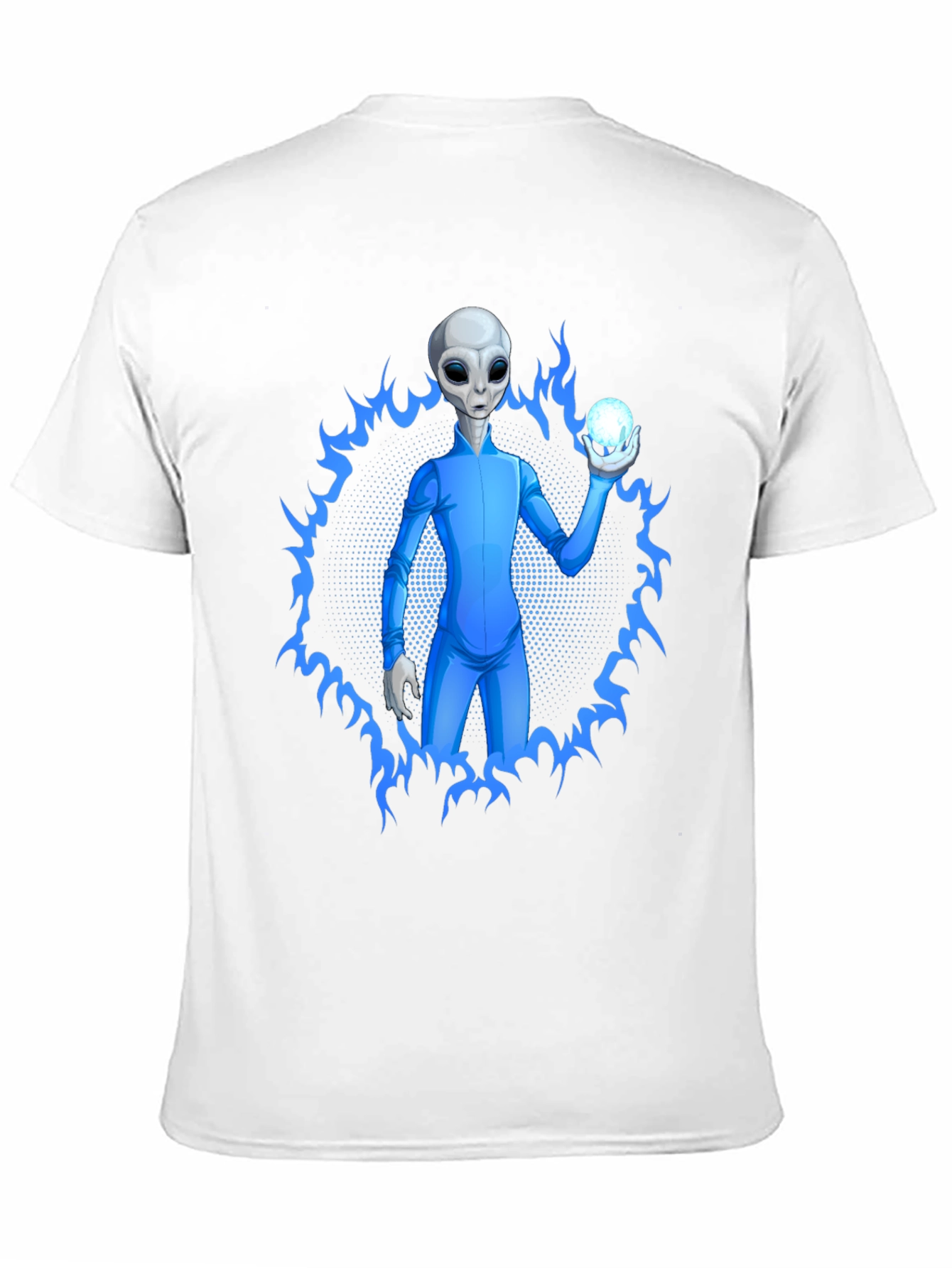 Alien Holding Orb Graphic Tee - Sci-Fi T-Shirt