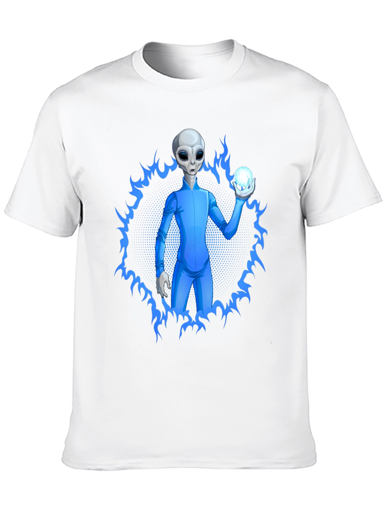 Alien Holding Orb Graphic Tee - Sci-Fi T-Shirt