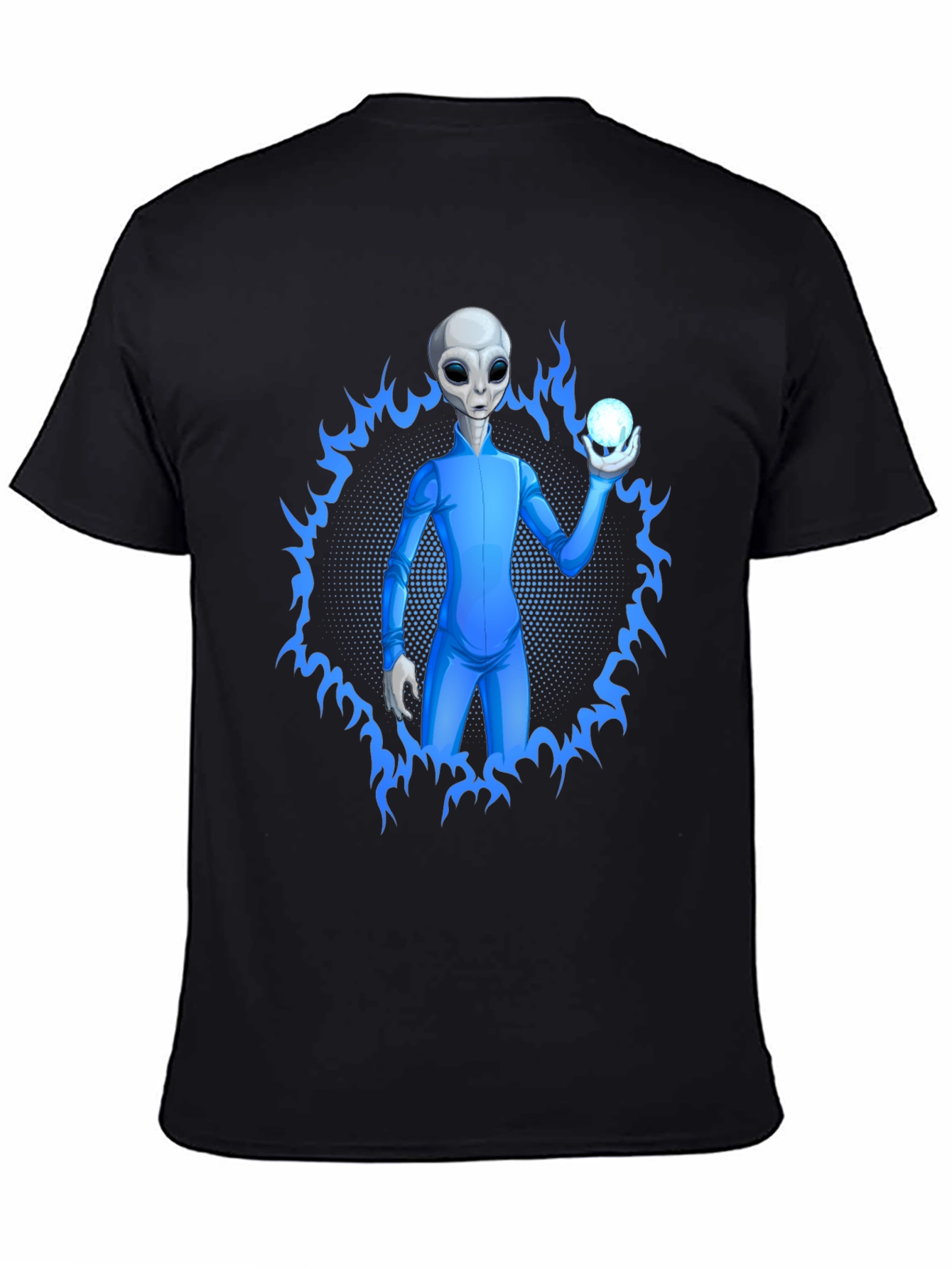 Alien Holding Orb Graphic Tee - Sci-Fi T-Shirt