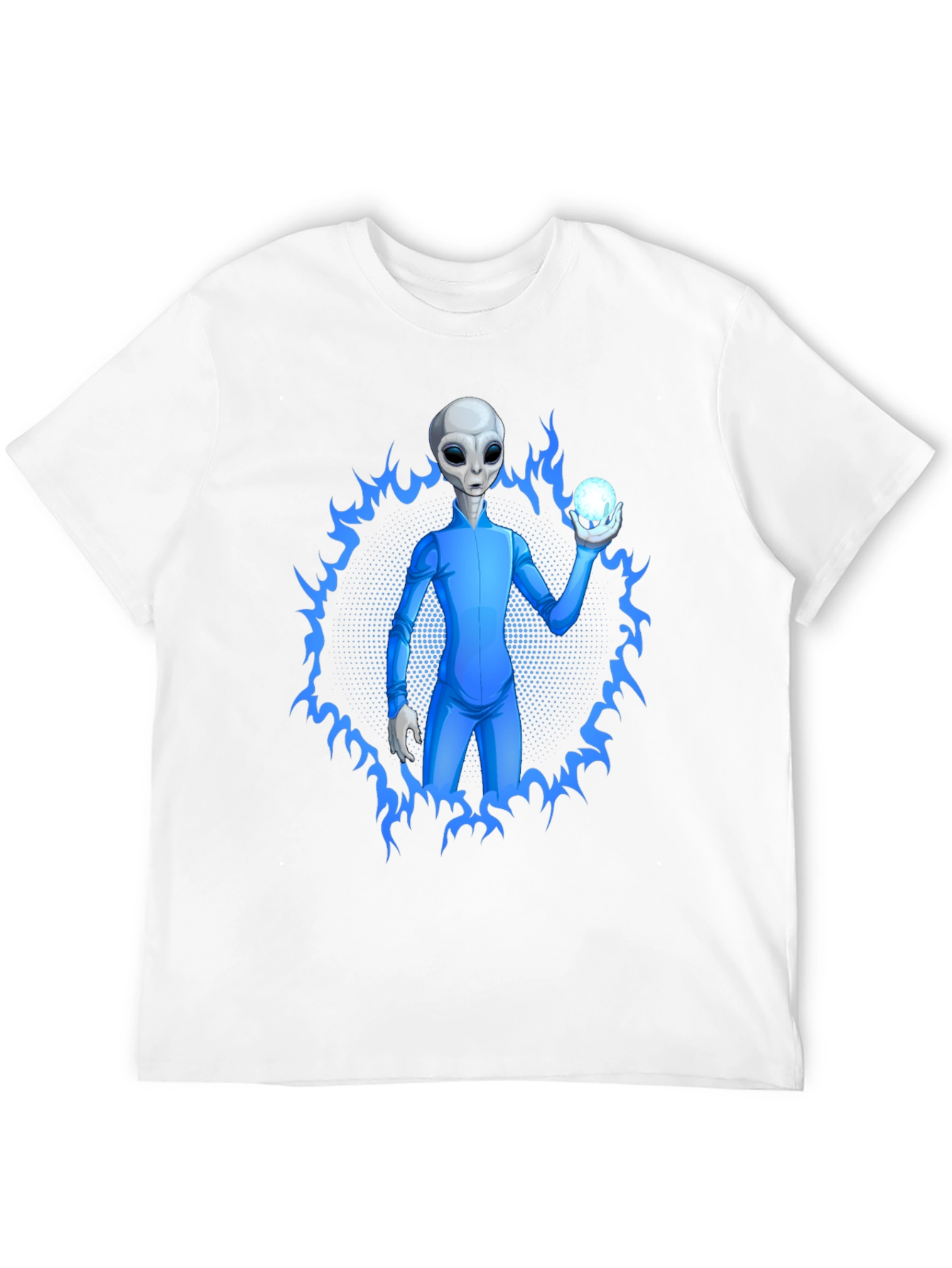 Alien Holding Orb Graphic Tee - Sci-Fi T-Shirt
