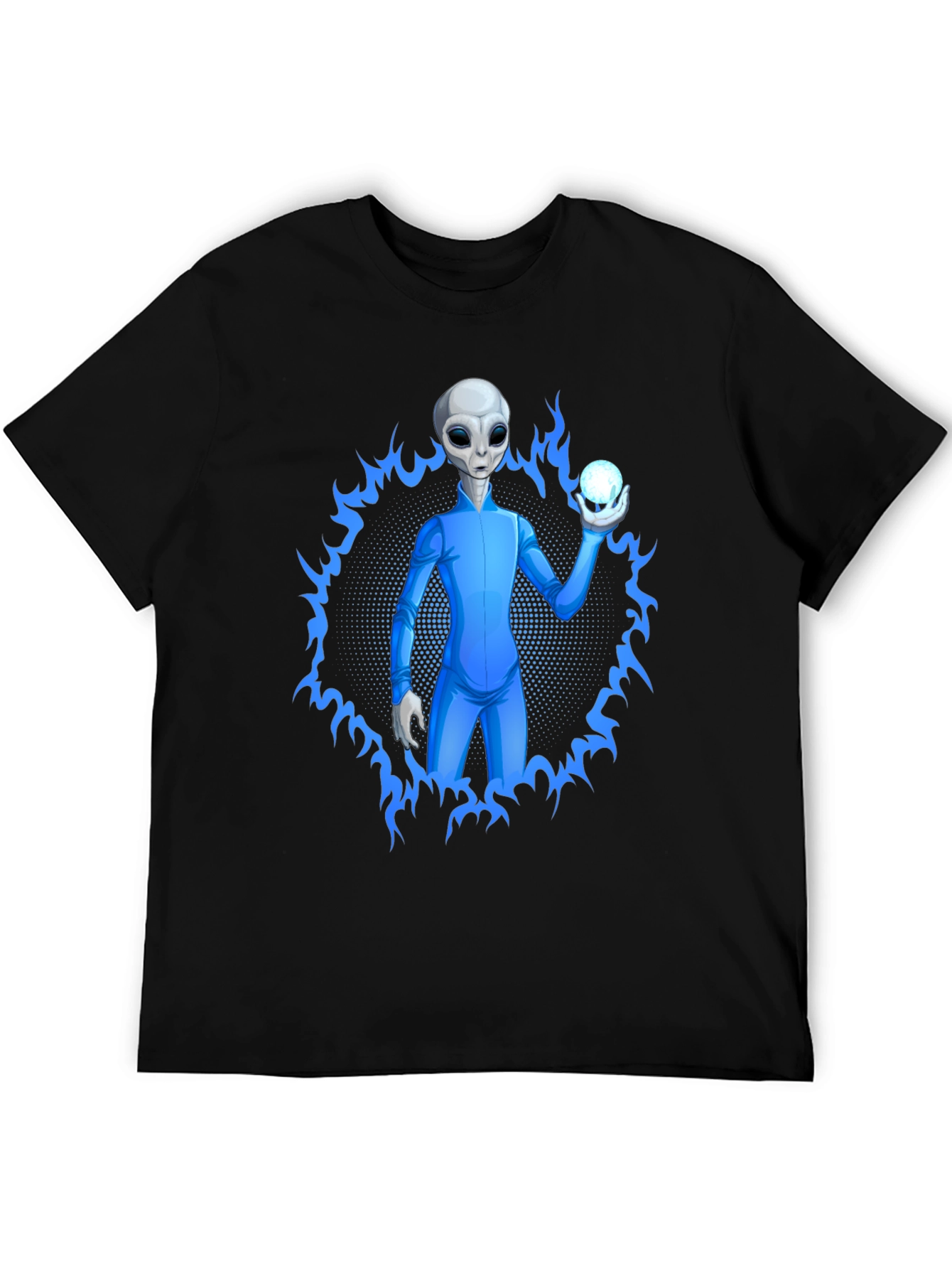 Alien Holding Orb Graphic Tee - Sci-Fi T-Shirt