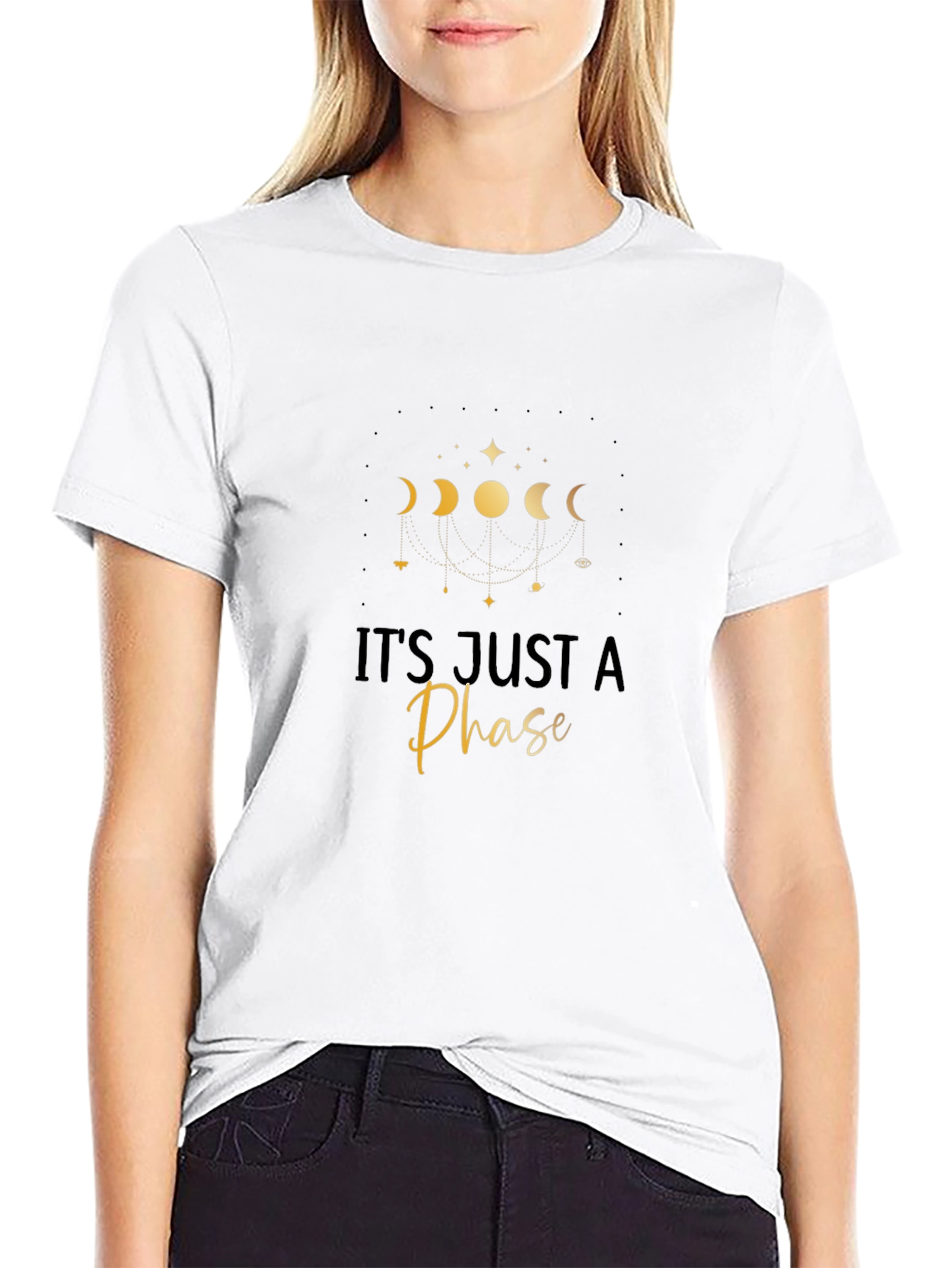 Its Just a Phase Graphic Tee - Black Cotton