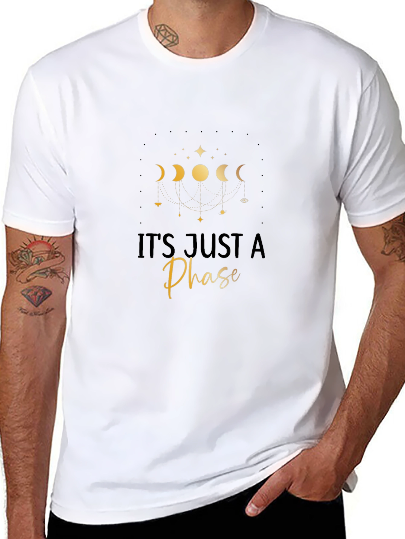 Its Just a Phase Graphic Tee - Black Cotton