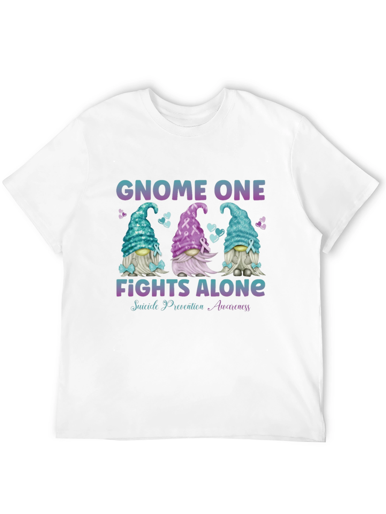 Gnome One Fights Alone Suicide Prevention Awareness T-Shirt