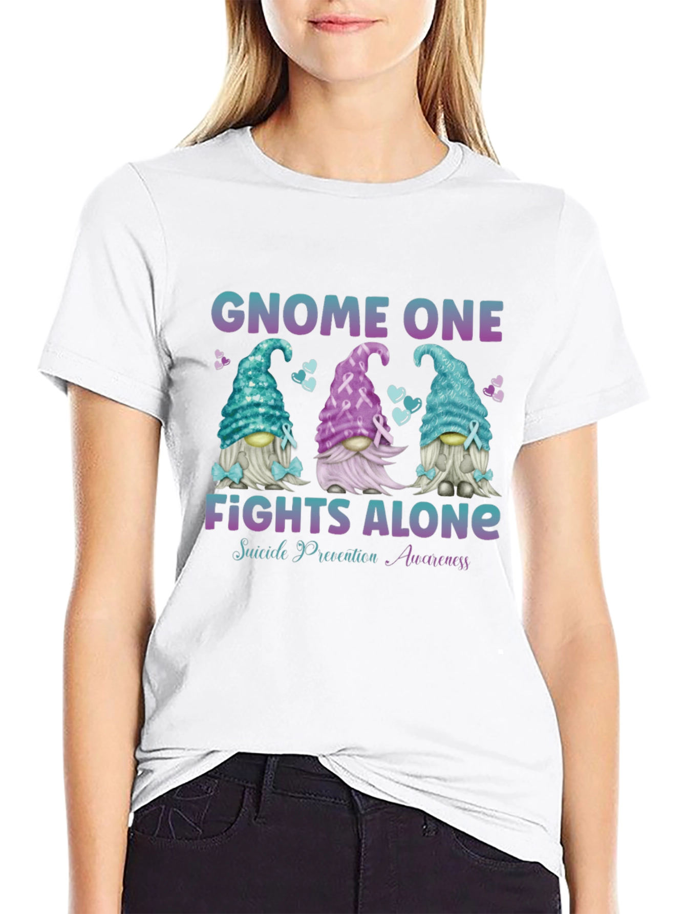 Gnome One Fights Alone Suicide Prevention Awareness T-Shirt