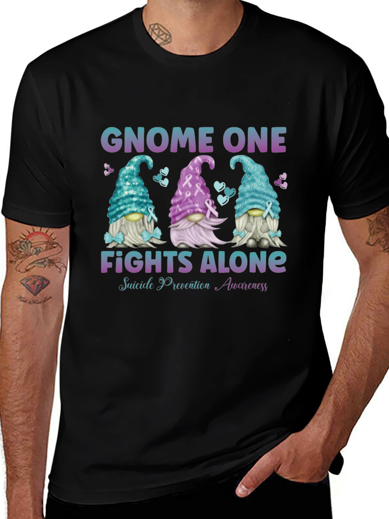 Gnome One Fights Alone Suicide Prevention Awareness T-Shirt
