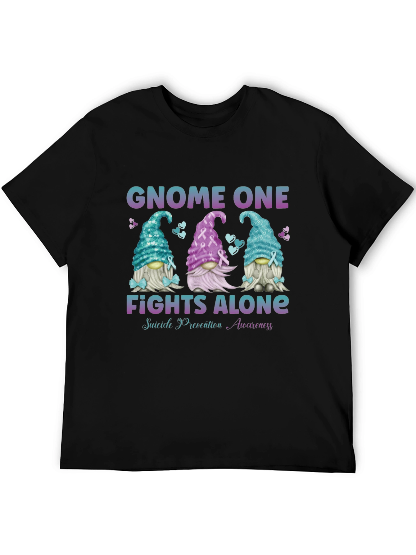 Gnome One Fights Alone Suicide Prevention Awareness T-Shirt
