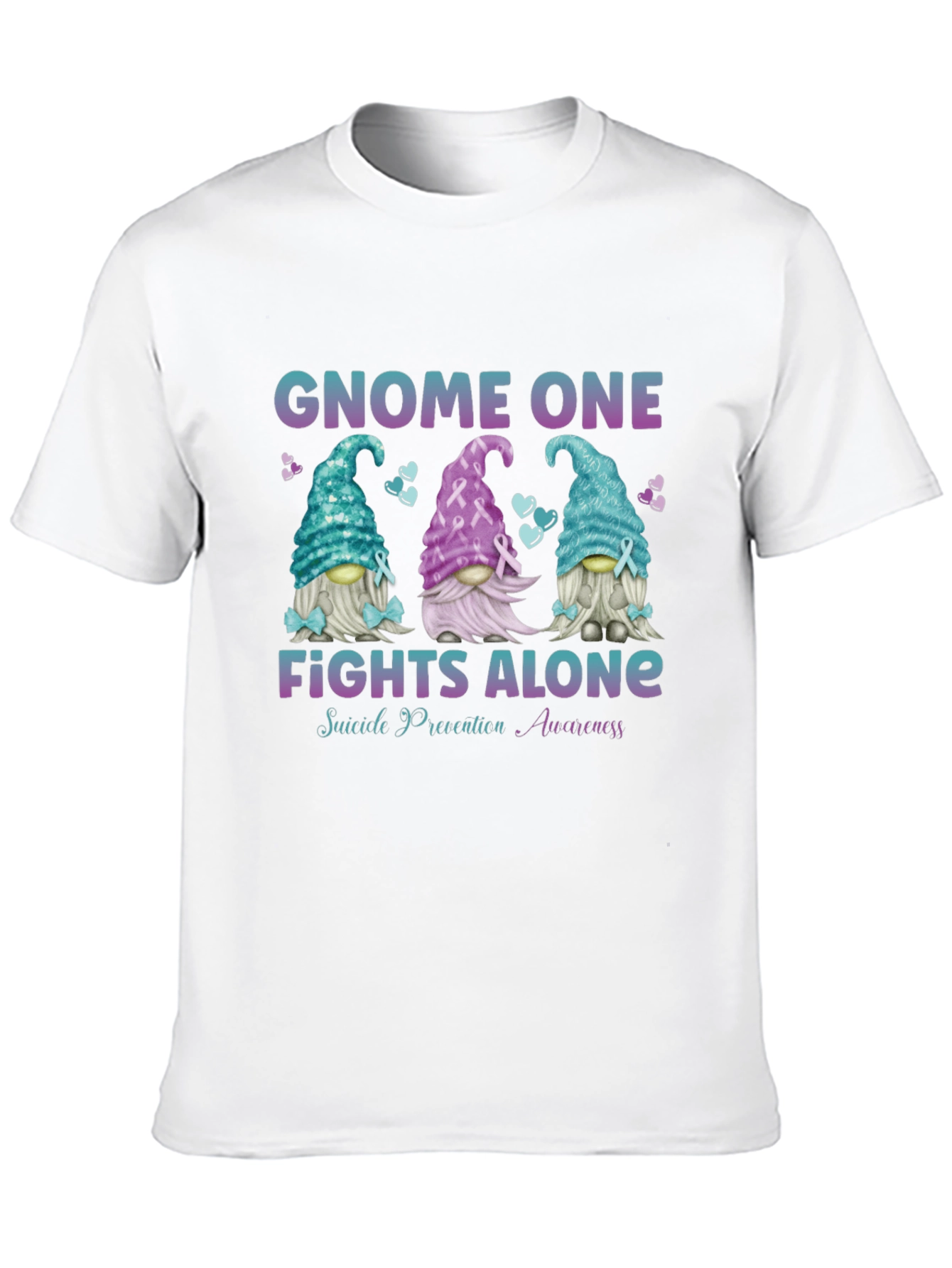 Gnome One Fights Alone Suicide Prevention Awareness T-Shirt